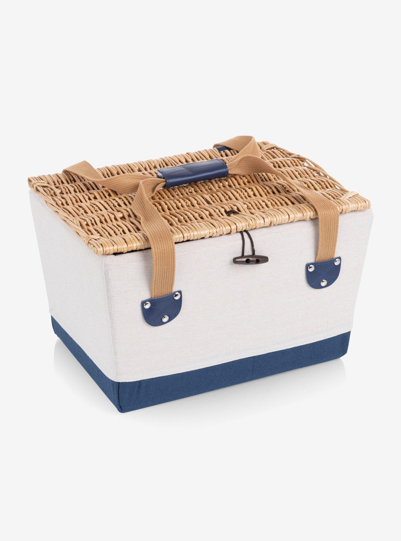 Boardwalk Beige Canvas and Navy Blue Picnic Basket For 2, , alternate