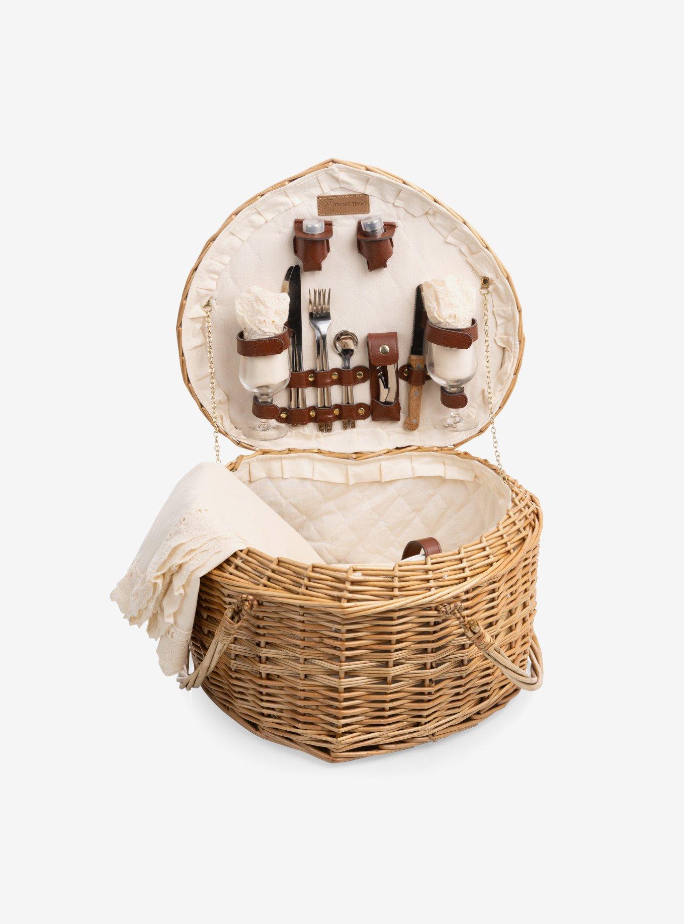 Antique White Heart Picnic Basket, , alternate