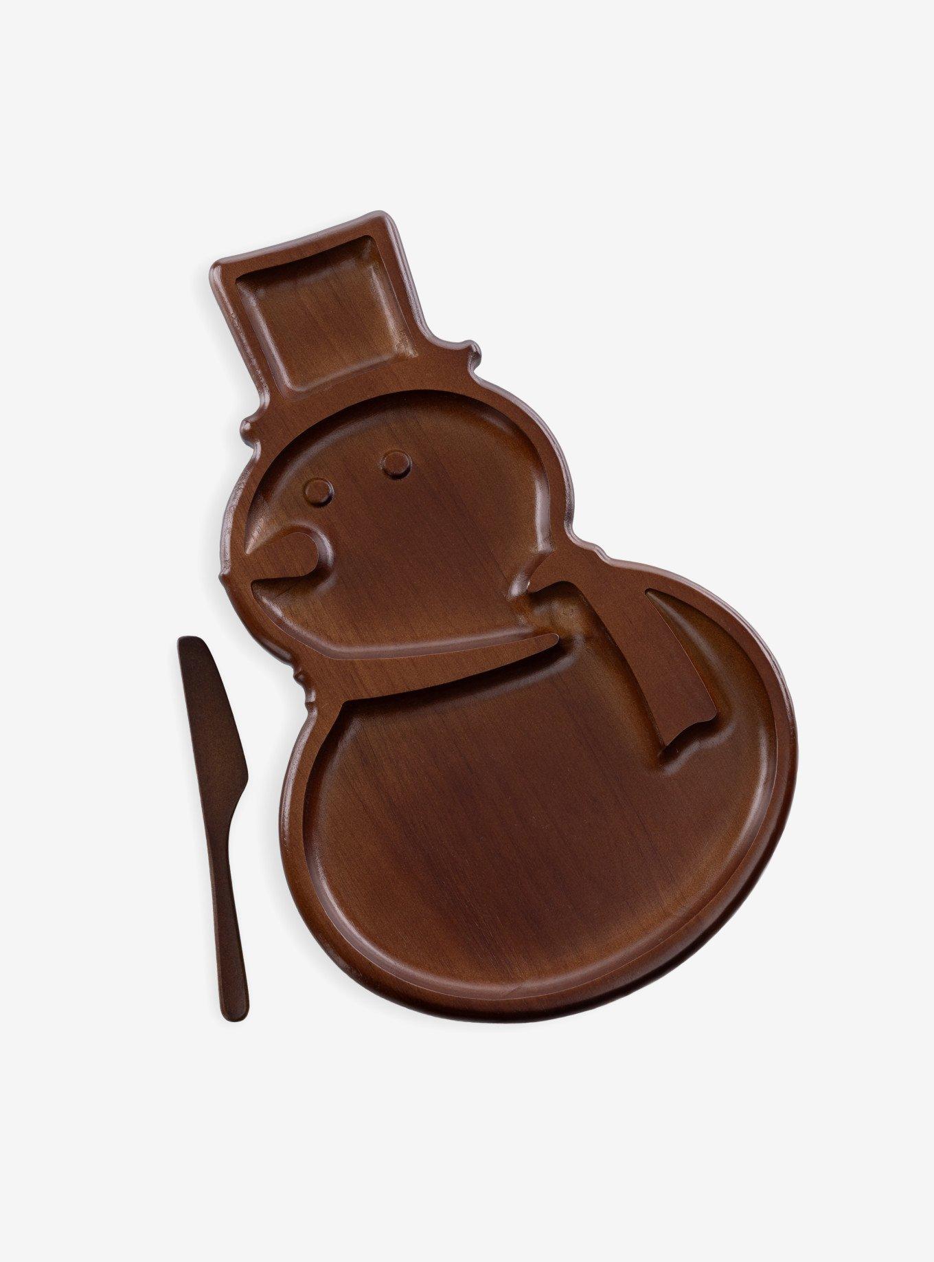 Reversible Snowman Sectioned Serving Tray With Knife, , hi-res