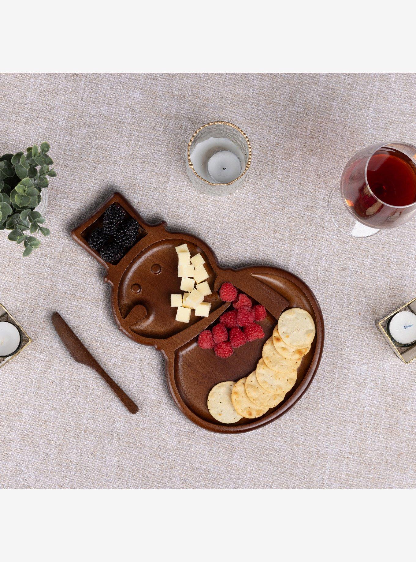 Reversible Snowman Sectioned Serving Tray With Knife, , alternate