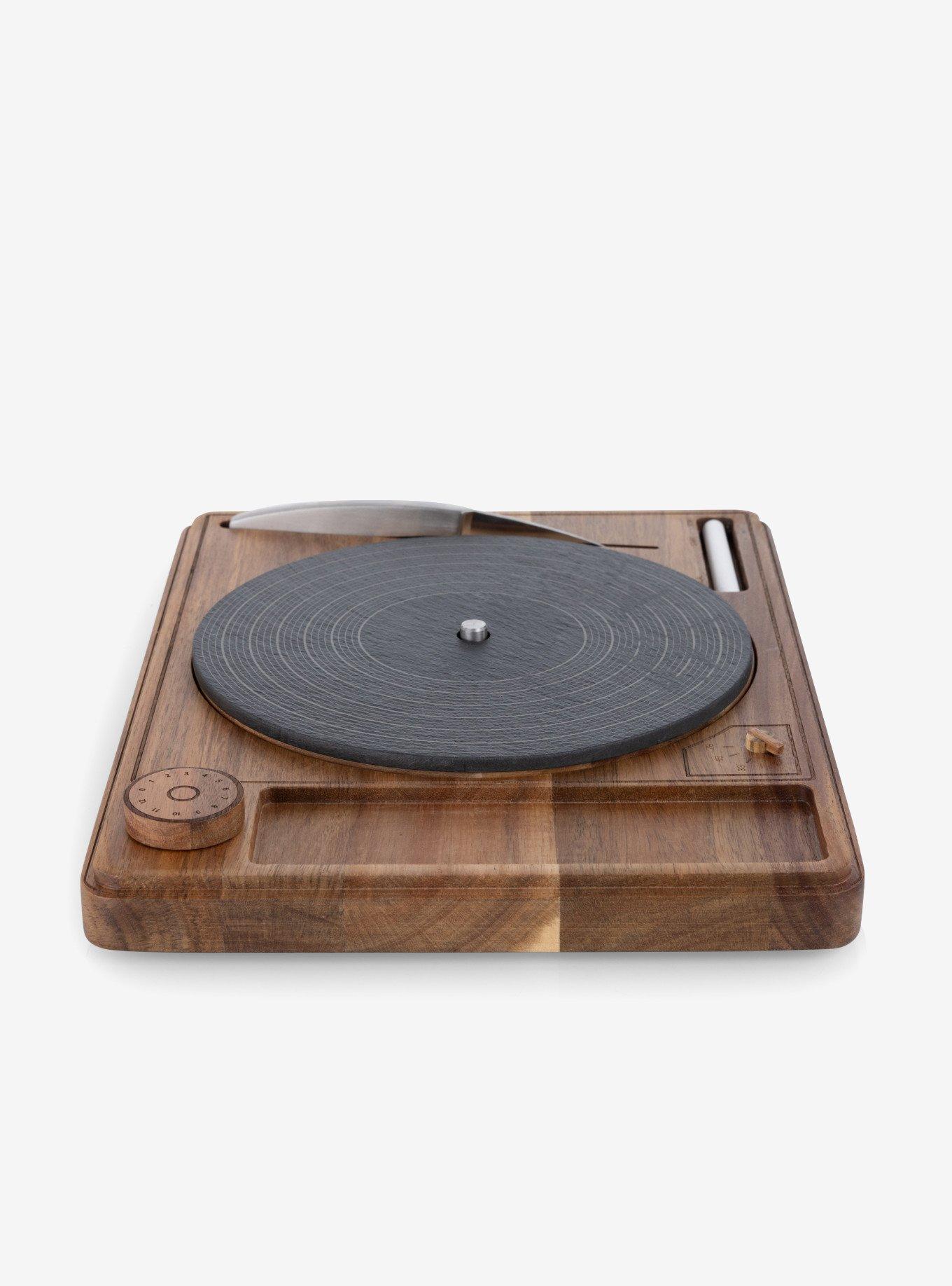 Turntable Acacia and Slate Cheese Board With Knife, , alternate