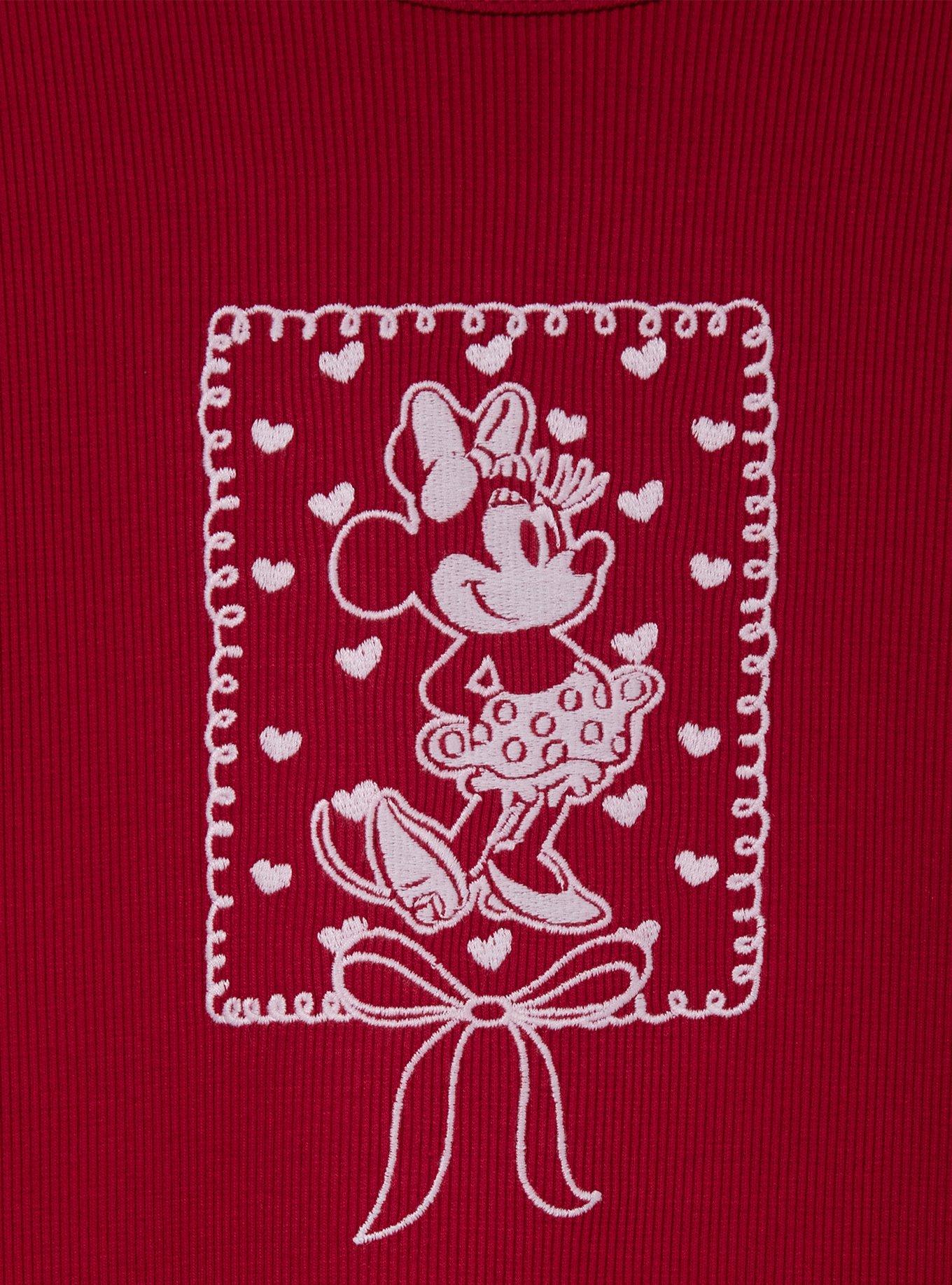 Disney Minnie Mouse Valentine's Day Women's Baby Tee &mdash; BoxLunch Exclusive, RED, alternate