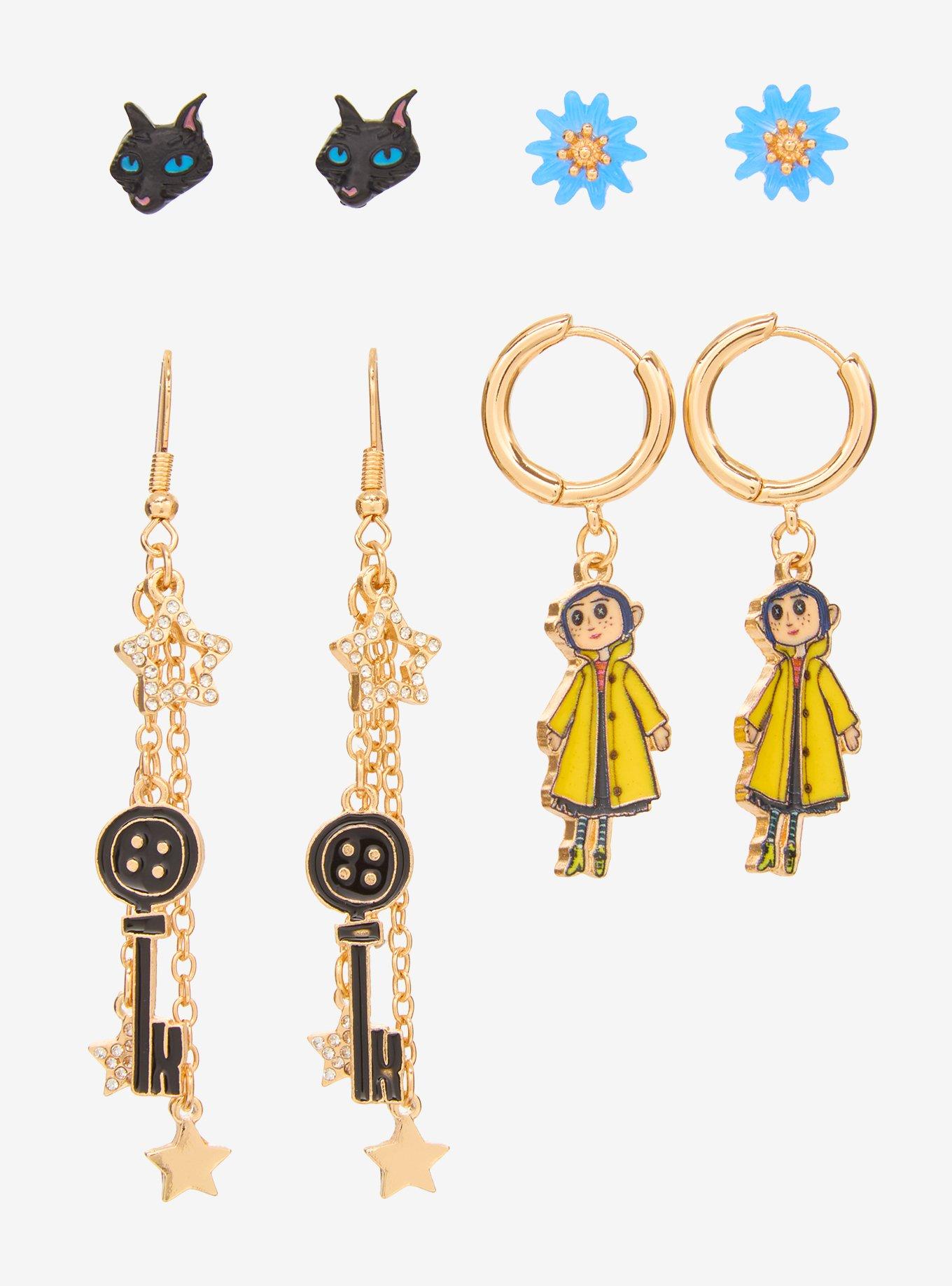 Coraline Icons Earring Set - BoxLunch Exclusive, , hi-res