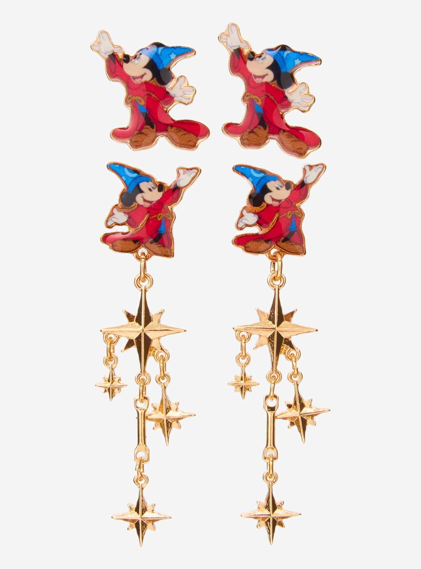Disney Fantasia 85th Anniversary Sorcerer Mickey Star Dangling Earring Set — BoxLunch Exclusive, , hi-res