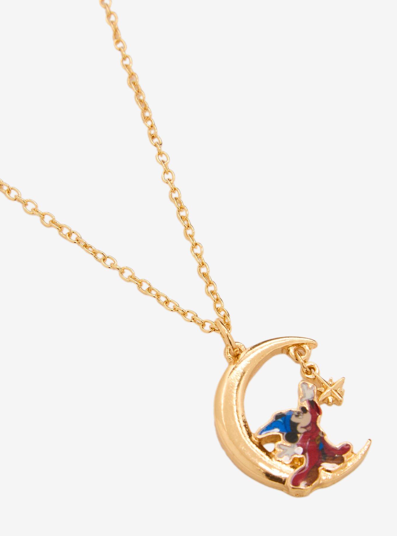 Disney Fantasia 85th Anniversary Sorcerer Mickey Moon Necklace — BoxLunch Exclusive, , hi-res