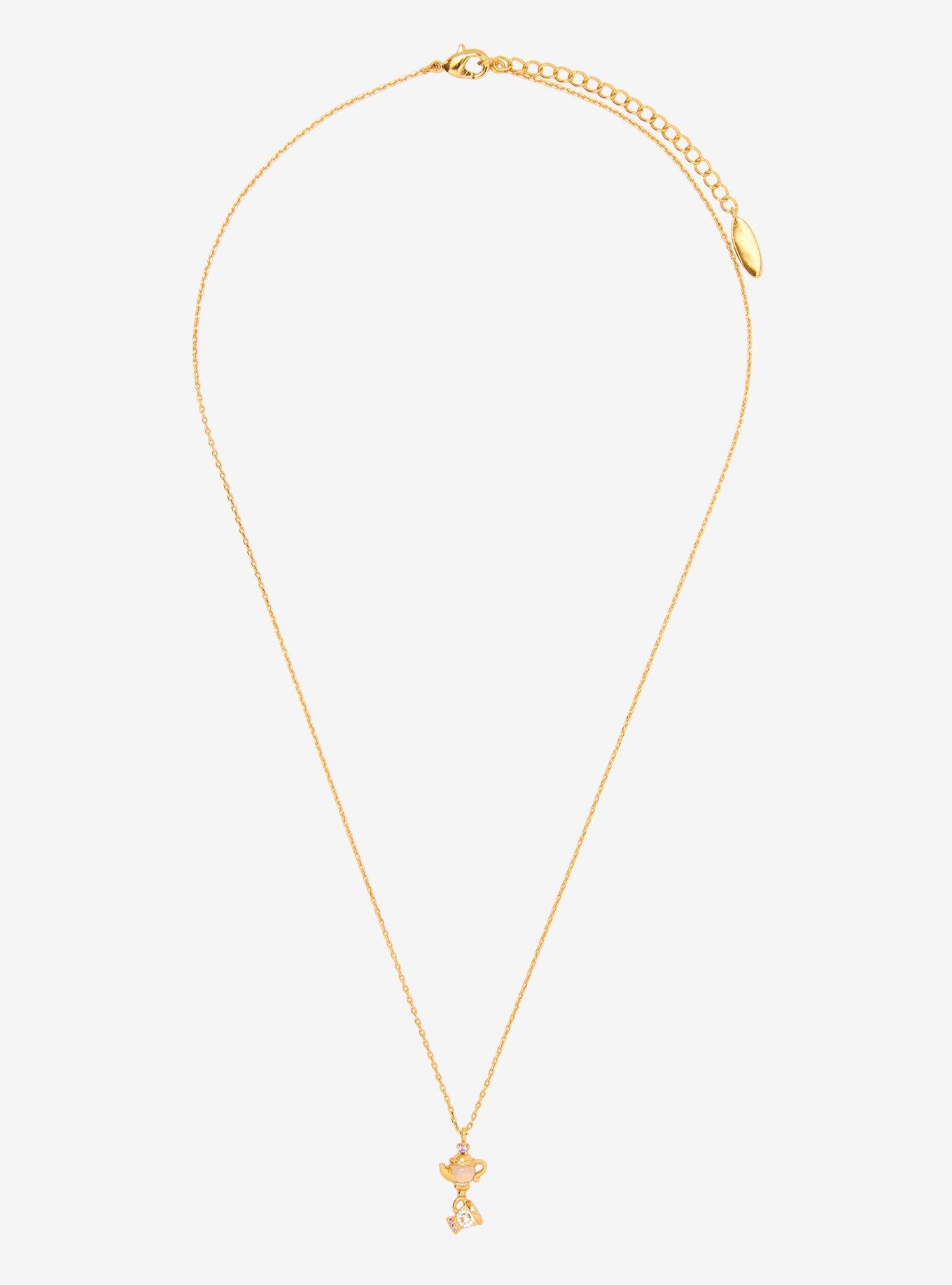 Girls Crew Disney Beauty and the Beast Mrs. Potts and Chip Necklace &mdash; BoxLunch Exclusive, , alternate