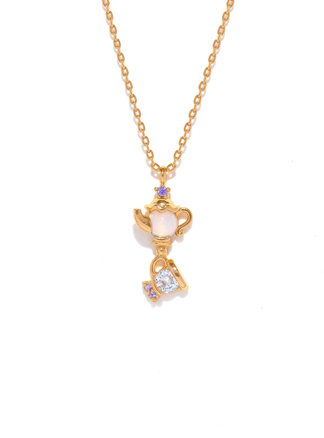 Girls Crew Disney Beauty and the Beast Mrs. Potts and Chip Necklace &mdash; BoxLunch Exclusive, , alternate