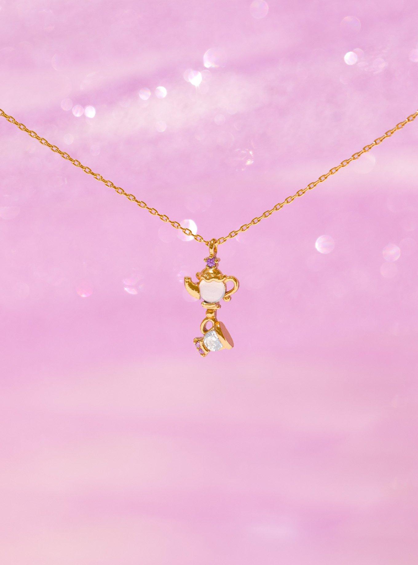 Girls Crew Disney Beauty and the Beast Mrs. Potts and Chip Necklace &mdash; BoxLunch Exclusive, , alternate