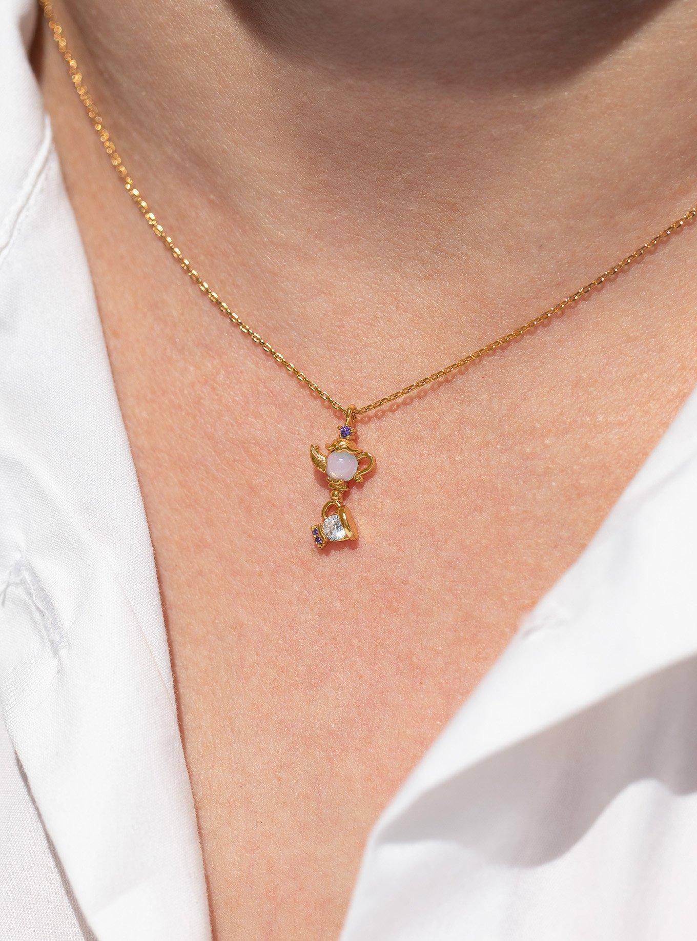 Girls Crew Disney Beauty and the Beast Mrs. Potts and Chip Necklace &mdash; BoxLunch Exclusive, , alternate