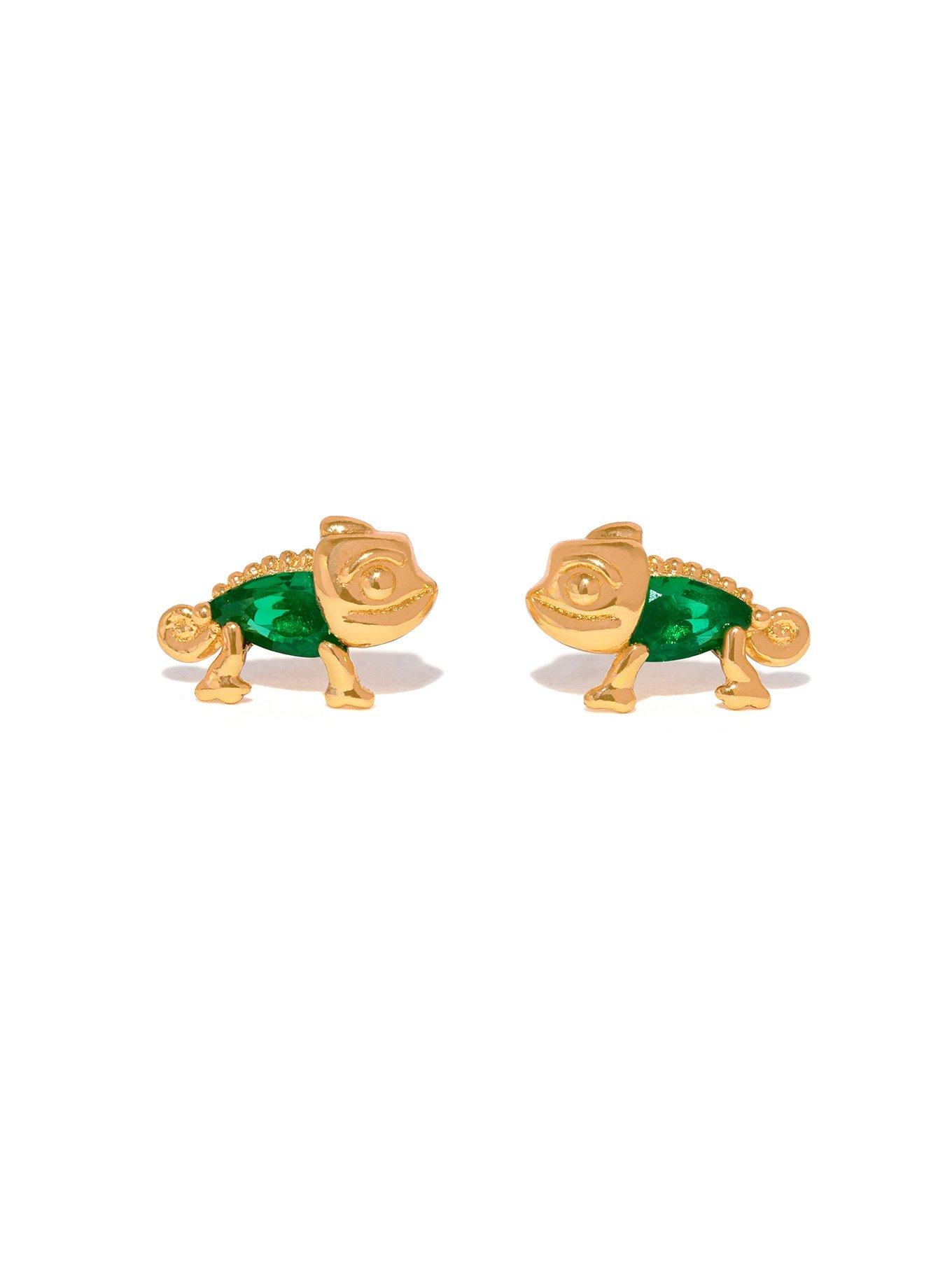 Girls Crew Disney Tangled Pascal Rhinestone Stud Earrings — BoxLunch Exclusive, , hi-res