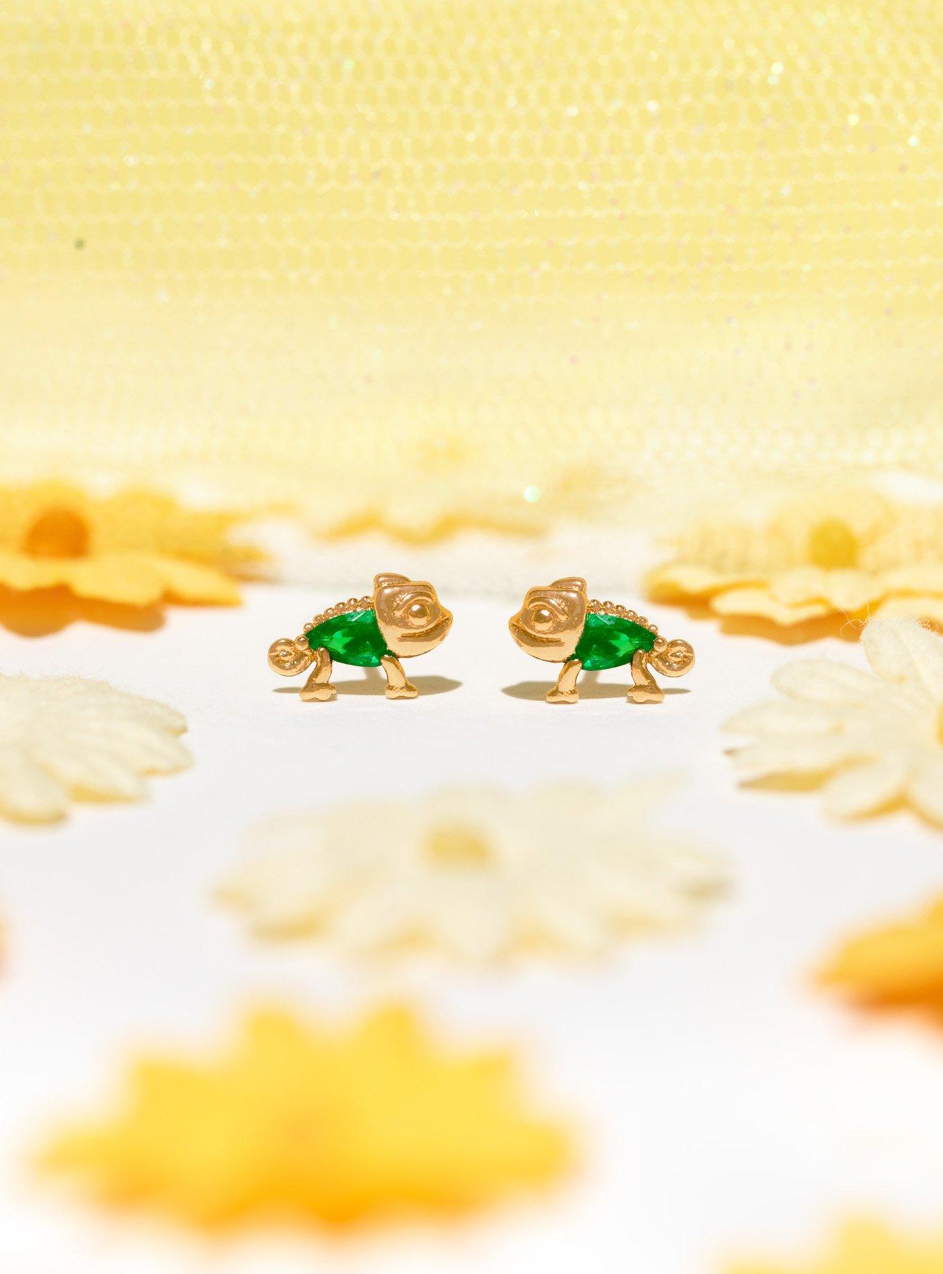 Girls Crew Disney Tangled Pascal Rhinestone Stud Earrings &mdash; BoxLunch Exclusive, , alternate