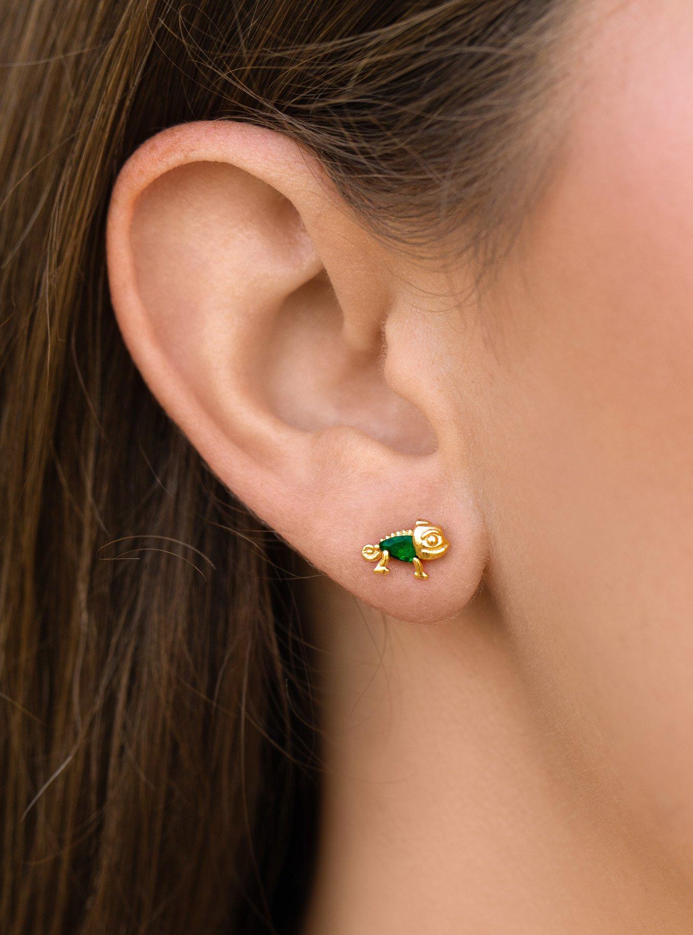 Girls Crew Disney Tangled Pascal Rhinestone Stud Earrings &mdash; BoxLunch Exclusive, , alternate