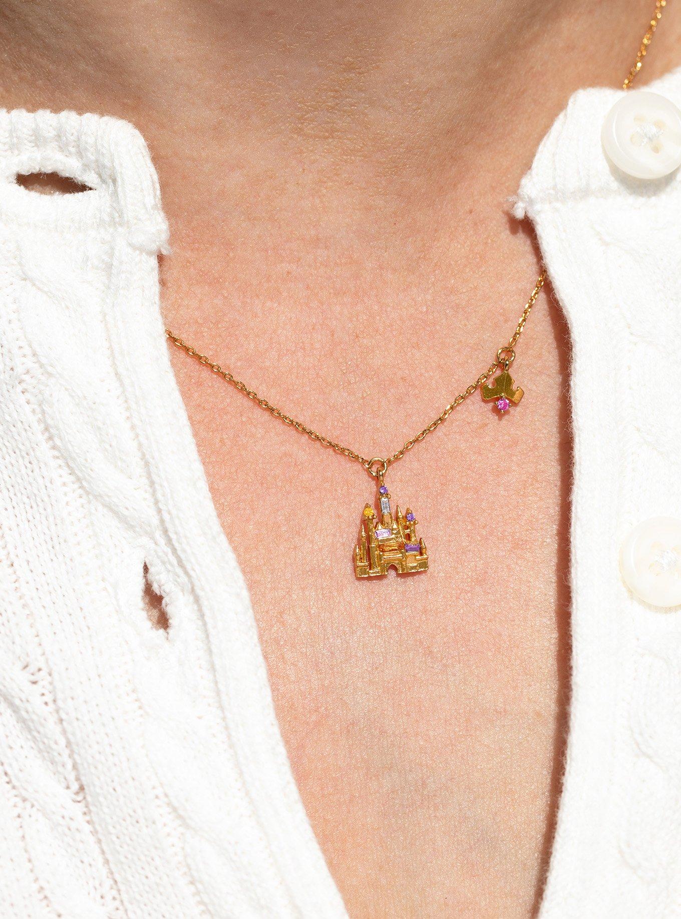 Girls Crew Disney Sleeping Beauty's Castle Necklace — BoxLunch Exclusive, , alternate