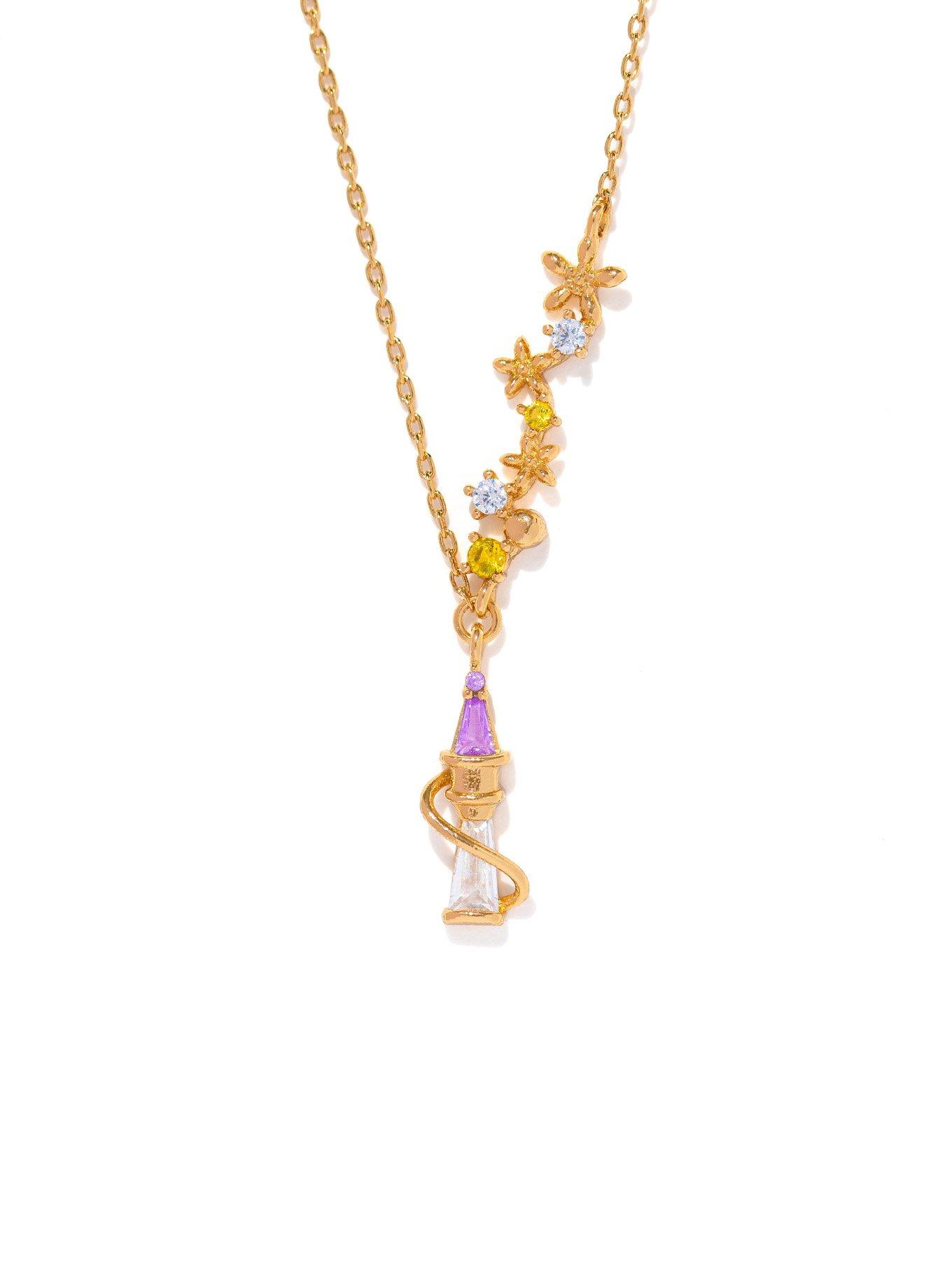 Girls Crew Disney Tangled Rapunzel's Tower Floral Necklace - BoxLunch Exclusive, , alternate