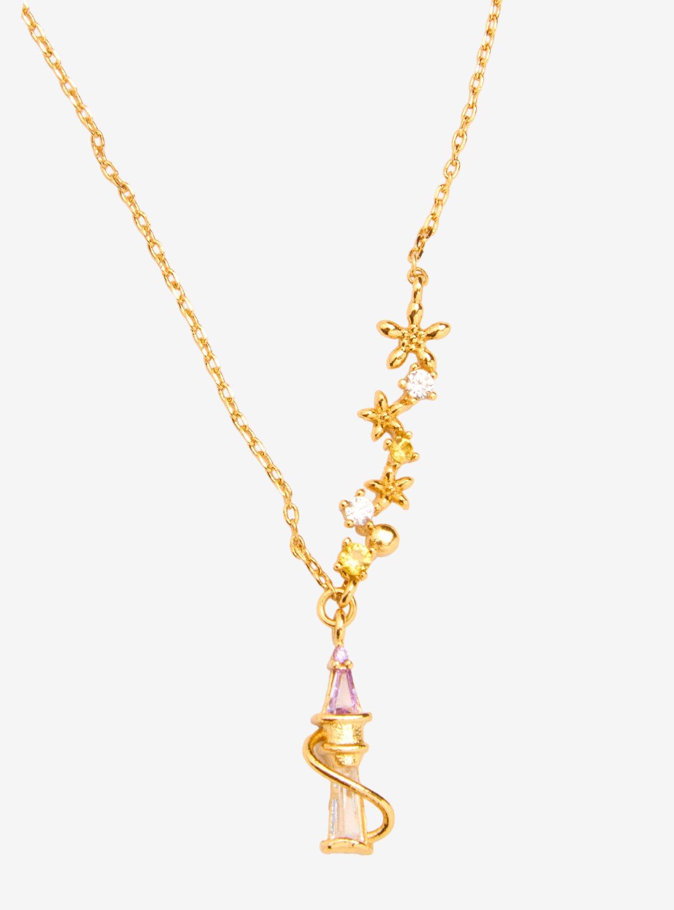 Girls Crew Disney Tangled Rapunzel's Tower Floral Necklace - BoxLunch Exclusive, , alternate