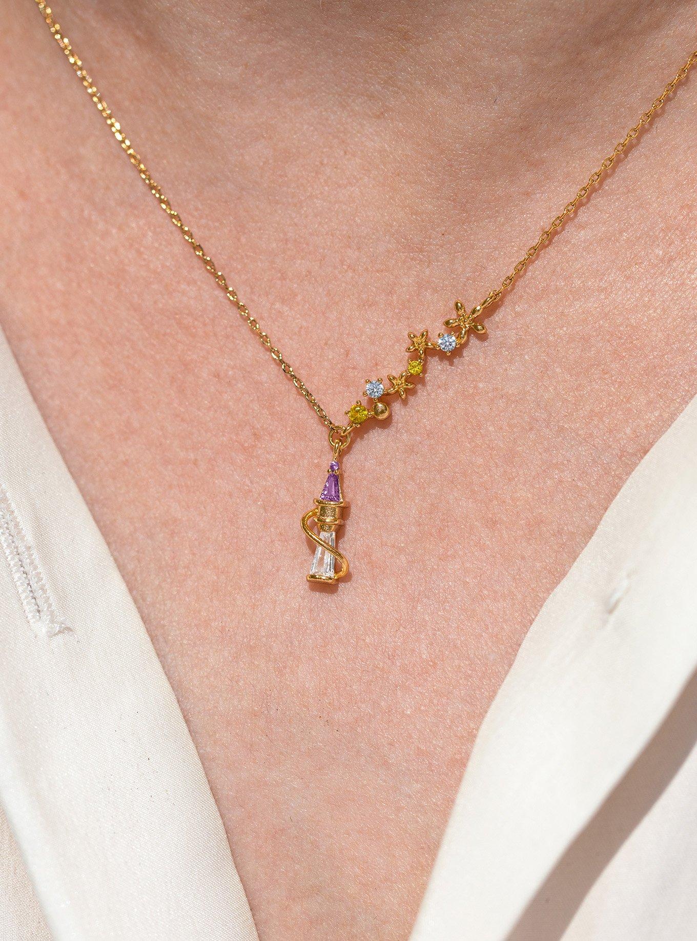 Girls Crew Disney Tangled Rapunzel's Tower Floral Necklace - BoxLunch Exclusive, , alternate