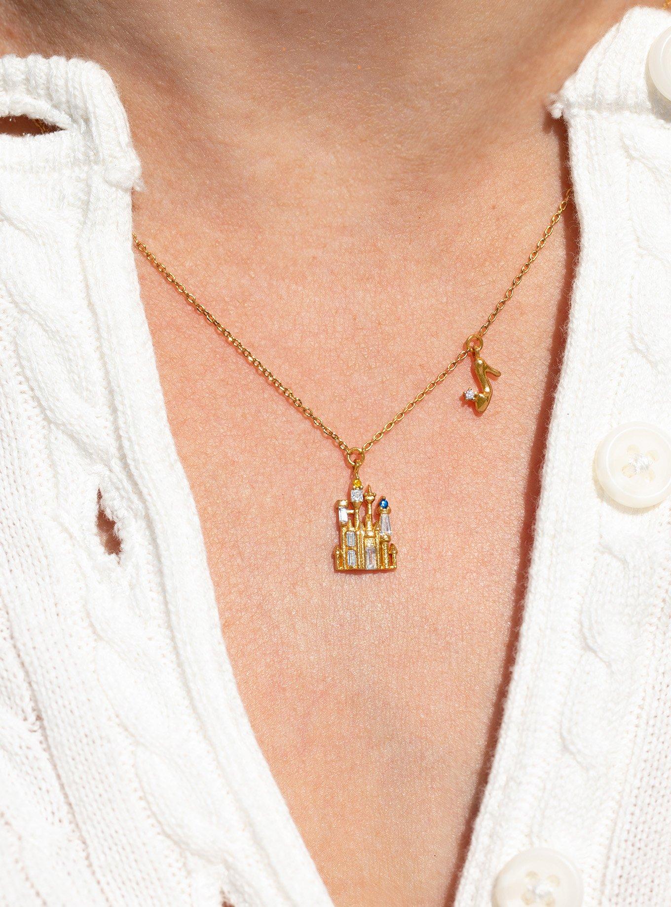 Girls Crew Disney Cinderella's Castle Necklace — BoxLunch Exclusive, , alternate