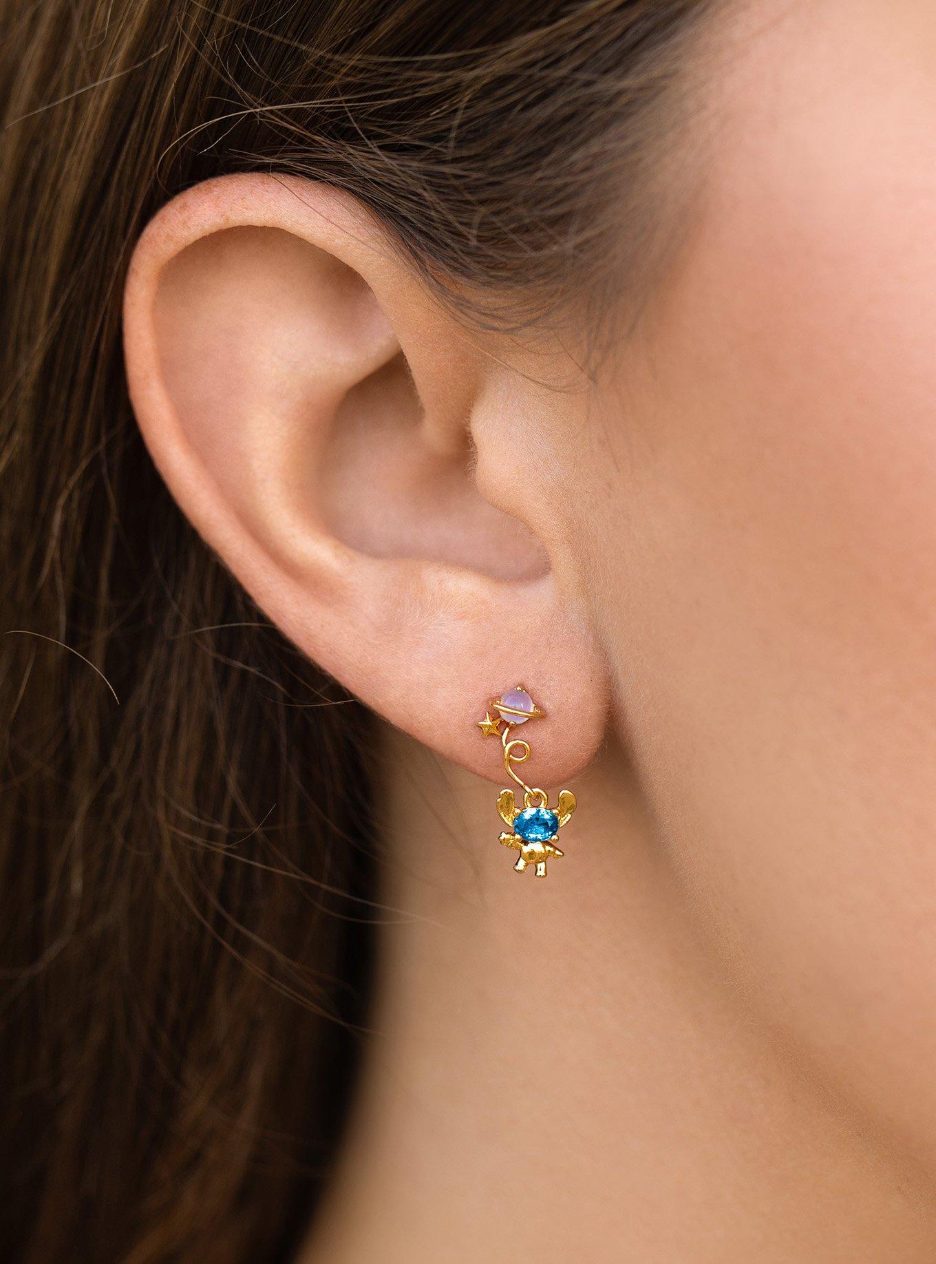 Girls Crew Disney Lilo & Stitch Space Stitch Earrings - BoxLunch Exclusive, , alternate