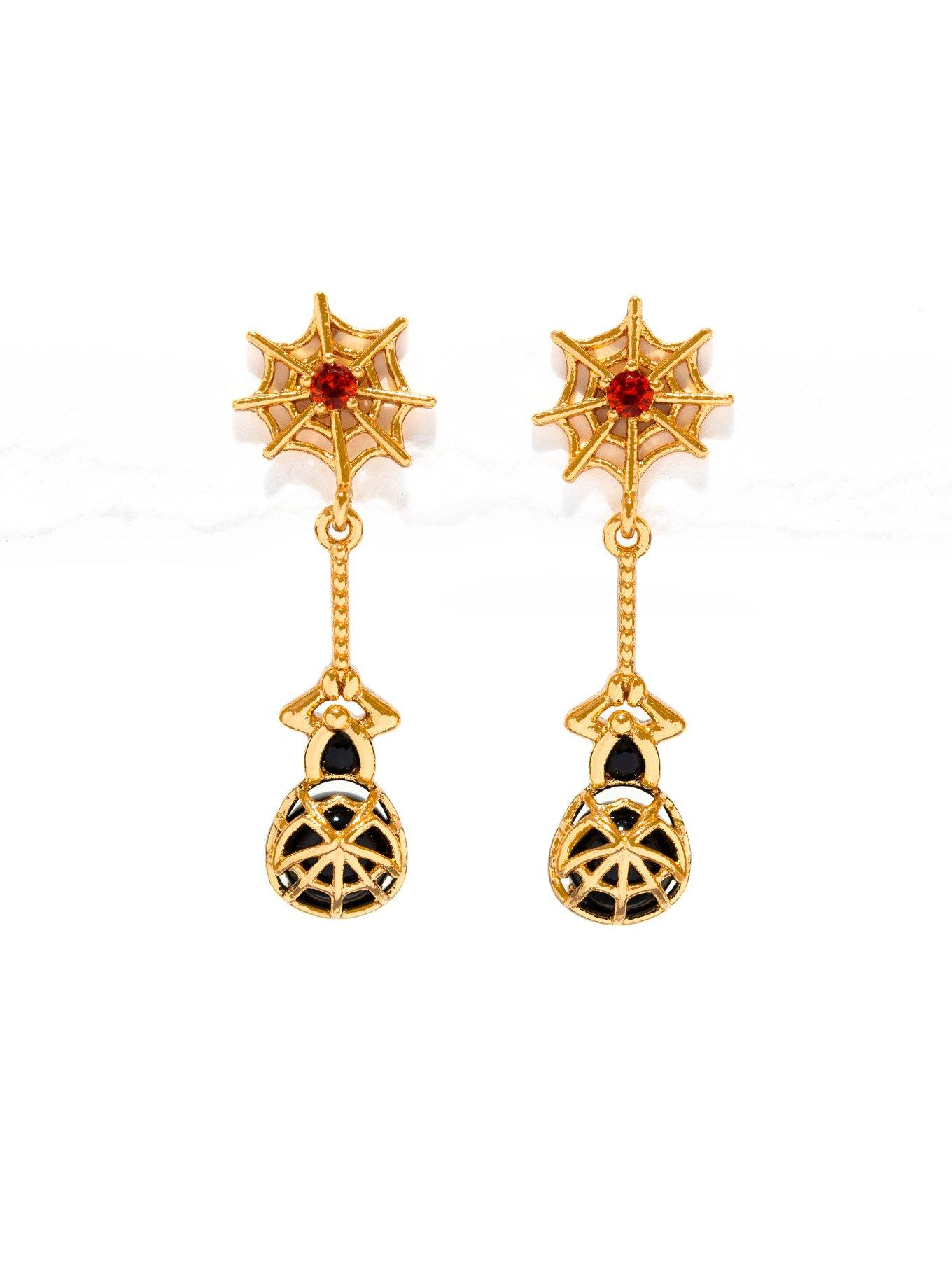 Girls Crew Marvel Spider-Man Miles Morales Web Stud Earrings - BoxLunch Exclusive, , hi-res