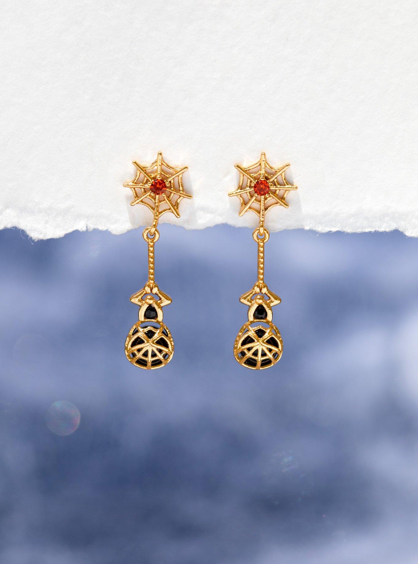 Girls Crew Marvel Spider-Man Miles Morales Web Stud Earrings - BoxLunch Exclusive, , alternate