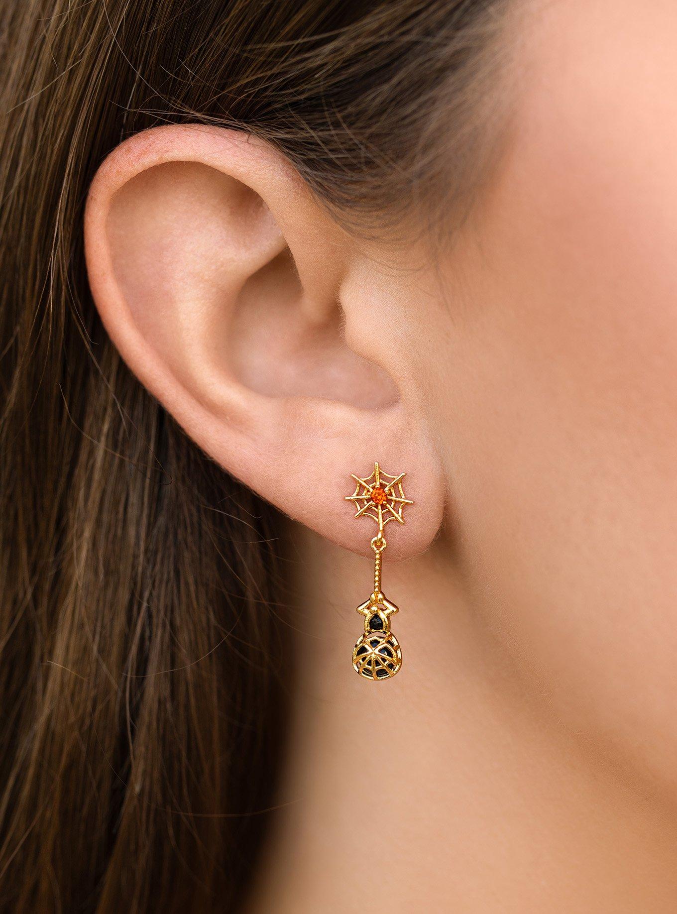 Girls Crew Marvel Spider-Man Miles Morales Web Stud Earrings - BoxLunch Exclusive, , alternate