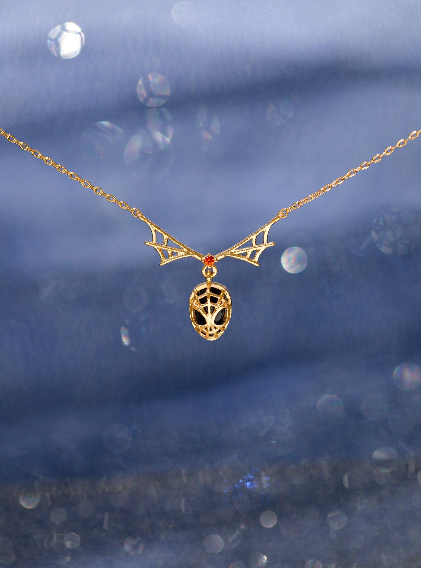 Girls Crew Marvel Spider-Man Miles Morales Web Necklace - BoxLunch Exclusive, , alternate