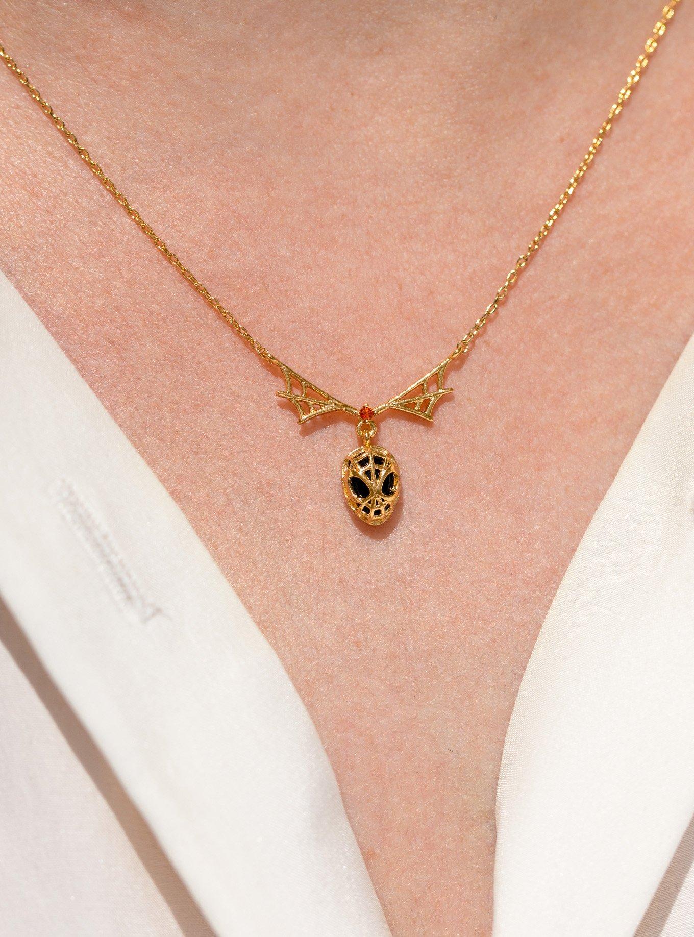 Girls Crew Marvel Spider-Man Miles Morales Web Necklace - BoxLunch Exclusive, , alternate