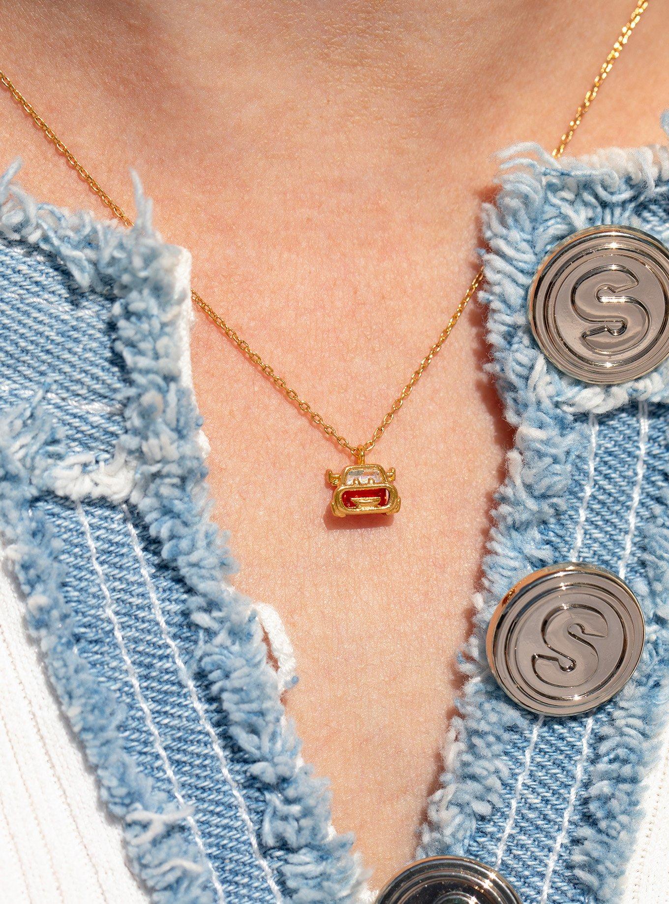 Girls Crew Disney Pixar Cars Lightning McQueen Charm Necklace - BoxLunch Exclusive, , alternate