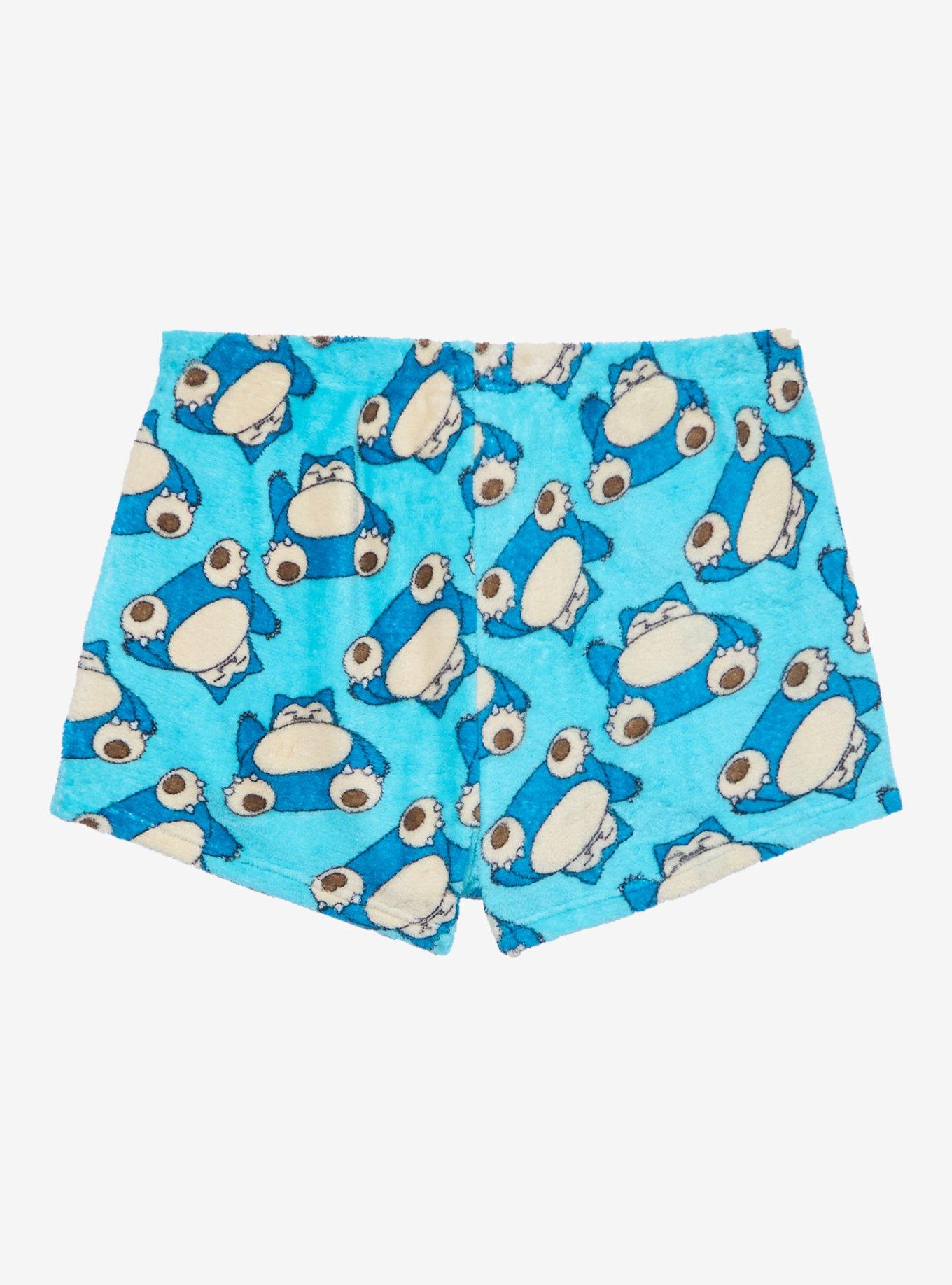 Pokémon Snorlax Allover Print Plus Size Plush Sleep Shorts — BoxLunch Exclusive, , hi-res