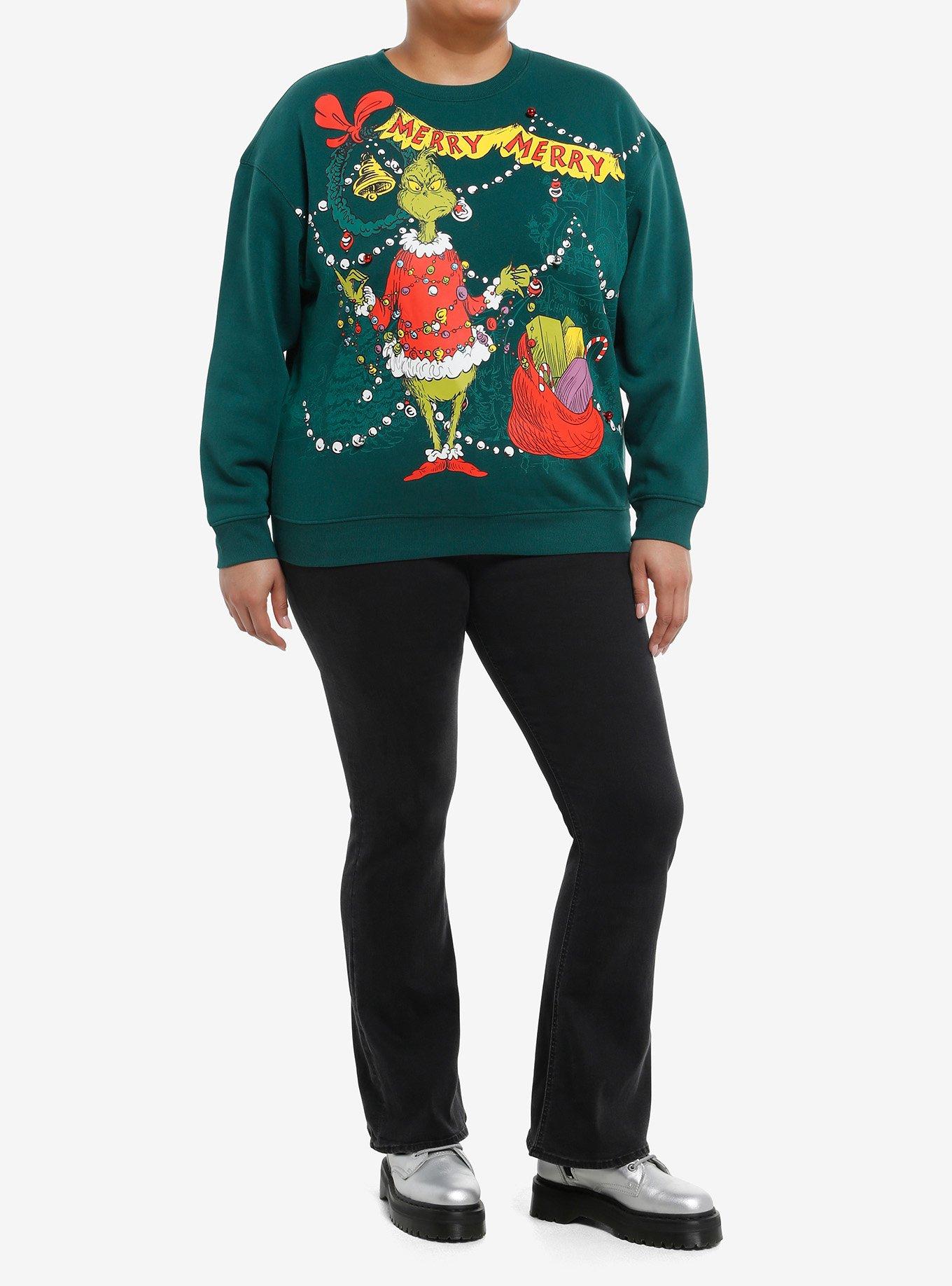 Dr. Seuss How The Grinch Stole Christmas! Merry Merry Girls Sweatshirt Plus Size, MULTI, alternate