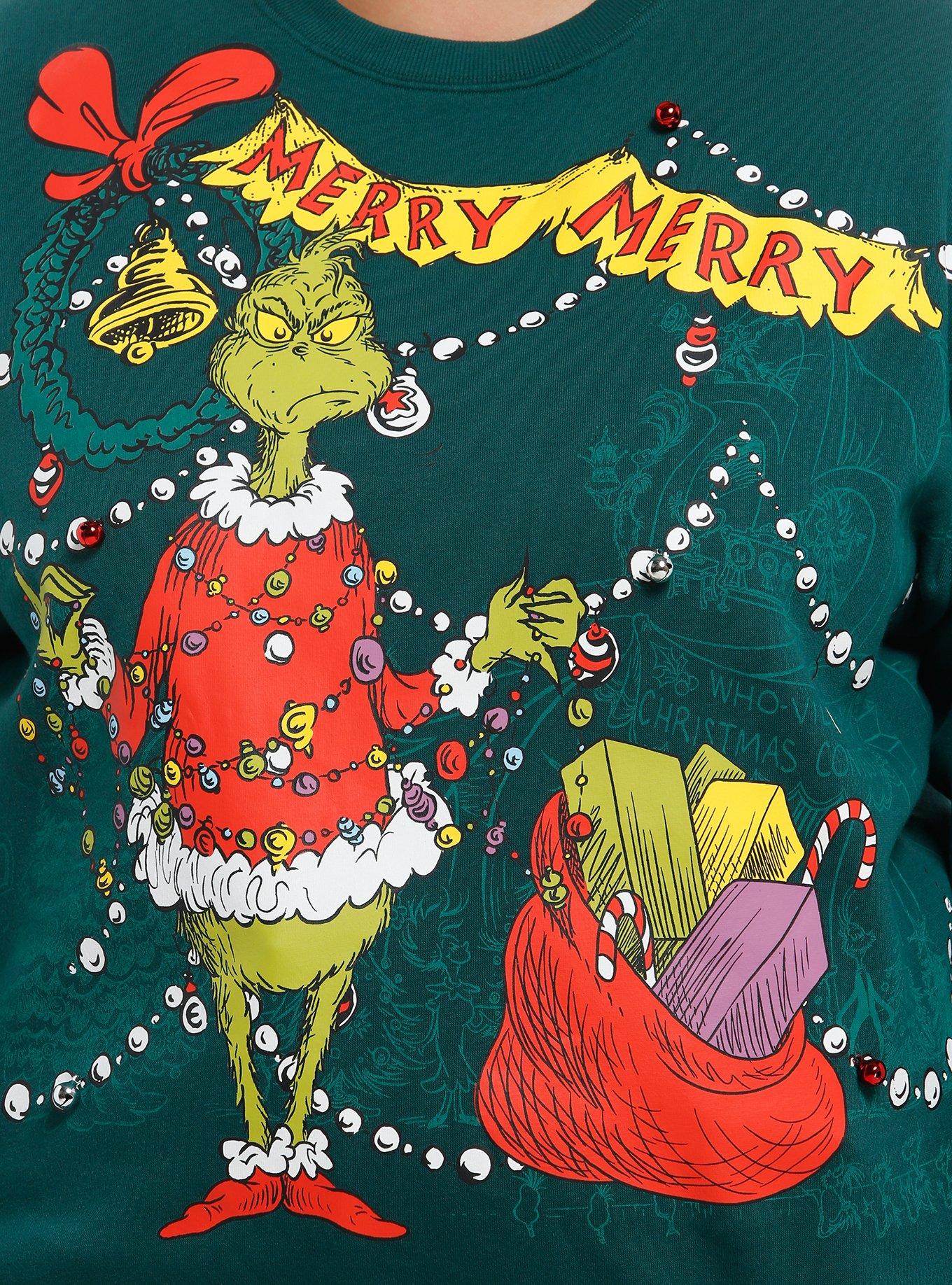 Dr. Seuss How The Grinch Stole Christmas! Merry Merry Girls Sweatshirt Plus Size, MULTI, alternate