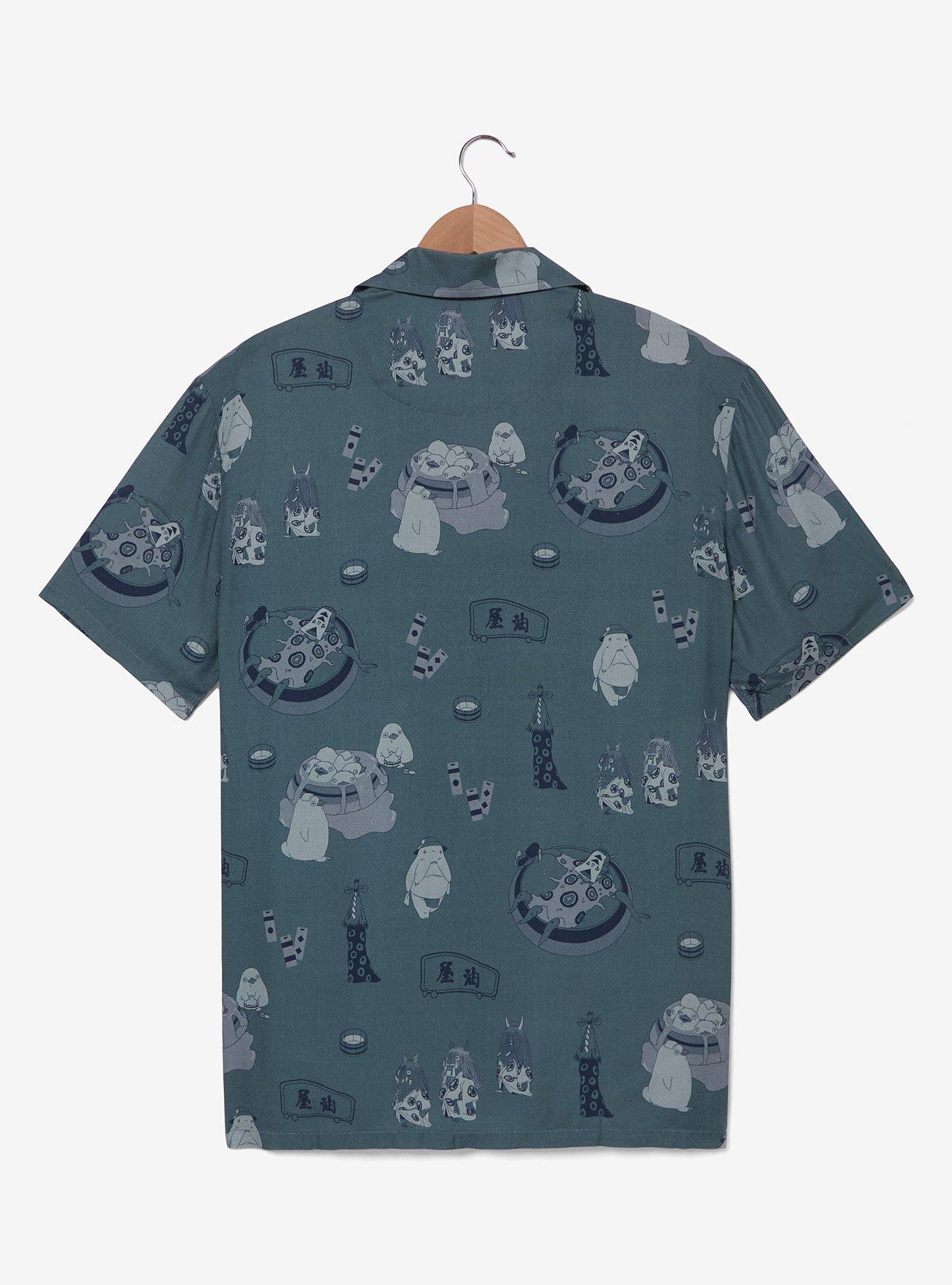 Studio Ghibli&reg; Spirited Away Tonal Characters Allover Print Woven Button-Up - BoXLunch Exclusive, , hi-res