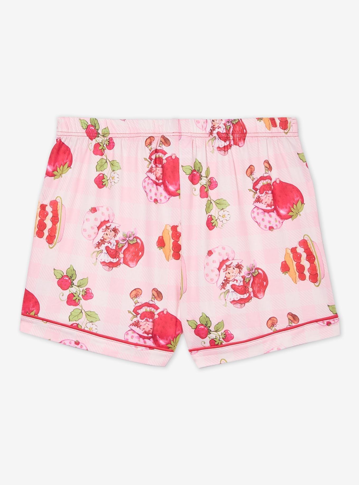 Strawberry Shortcake Gingham Allover Print Women's Sleep Shorts — BoxLunch Exclusive, , hi-res
