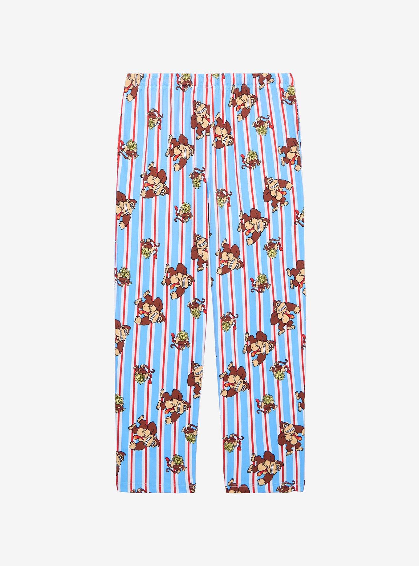 Nintendo Donkey Kong Allover Print Striped Sleep Pants — BoxLunch Exclusive, , hi-res