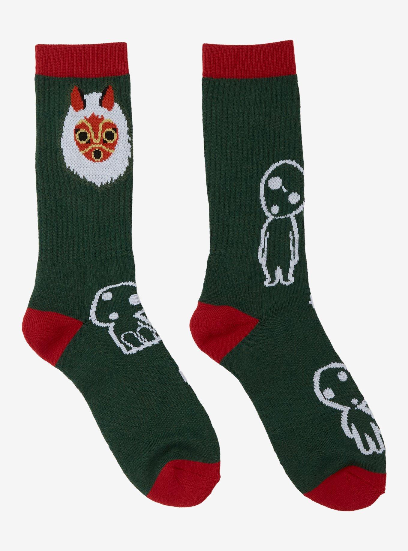 Studio Ghibli® Princess Mononoke San's Mask & Kodamas Crew Socks - BoxLunch Exclusive, , hi-res