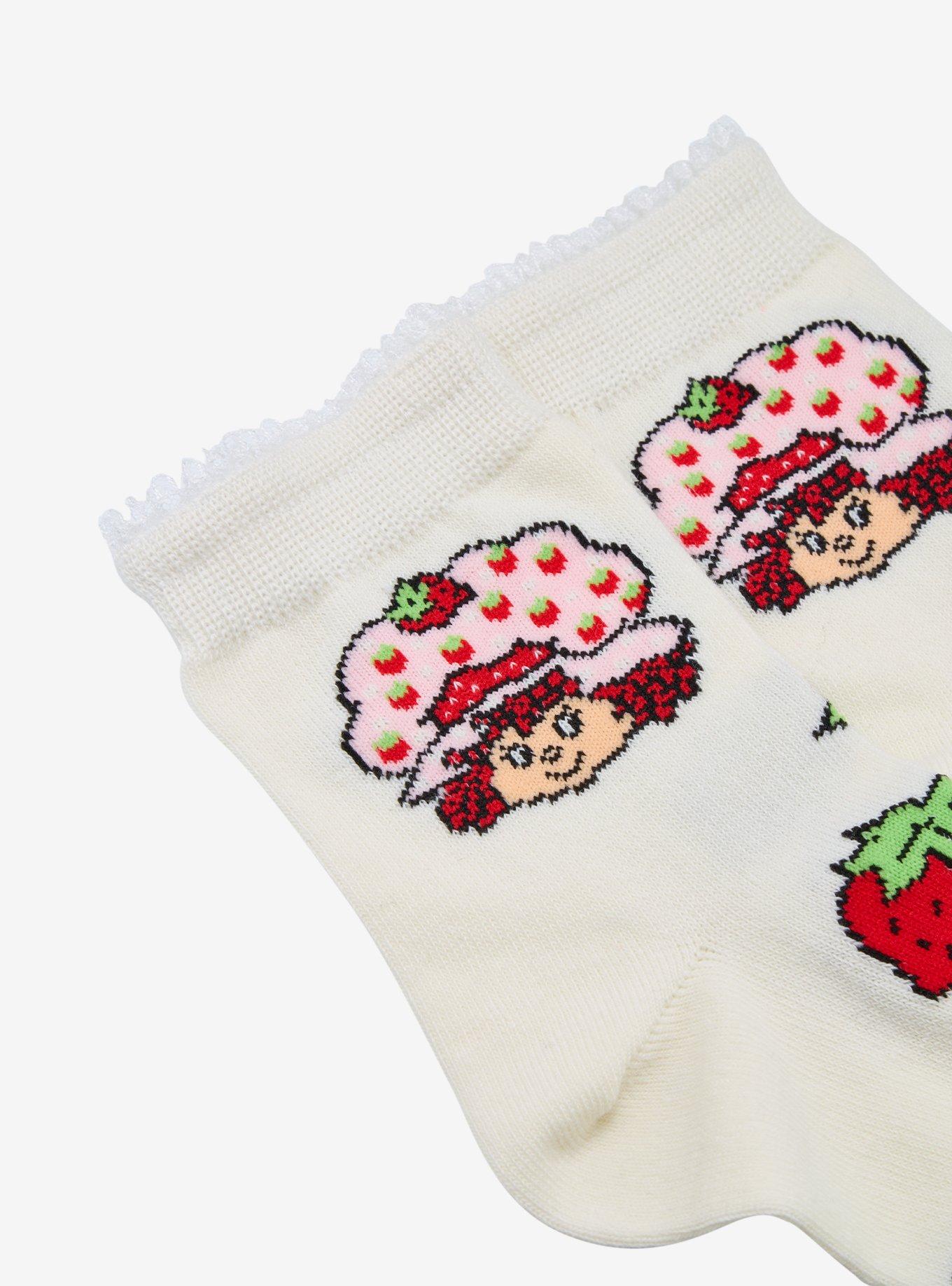Strawberry Shortcake Berries Lace Quarter Crew Socks - BoxLunch Exclusive, , hi-res