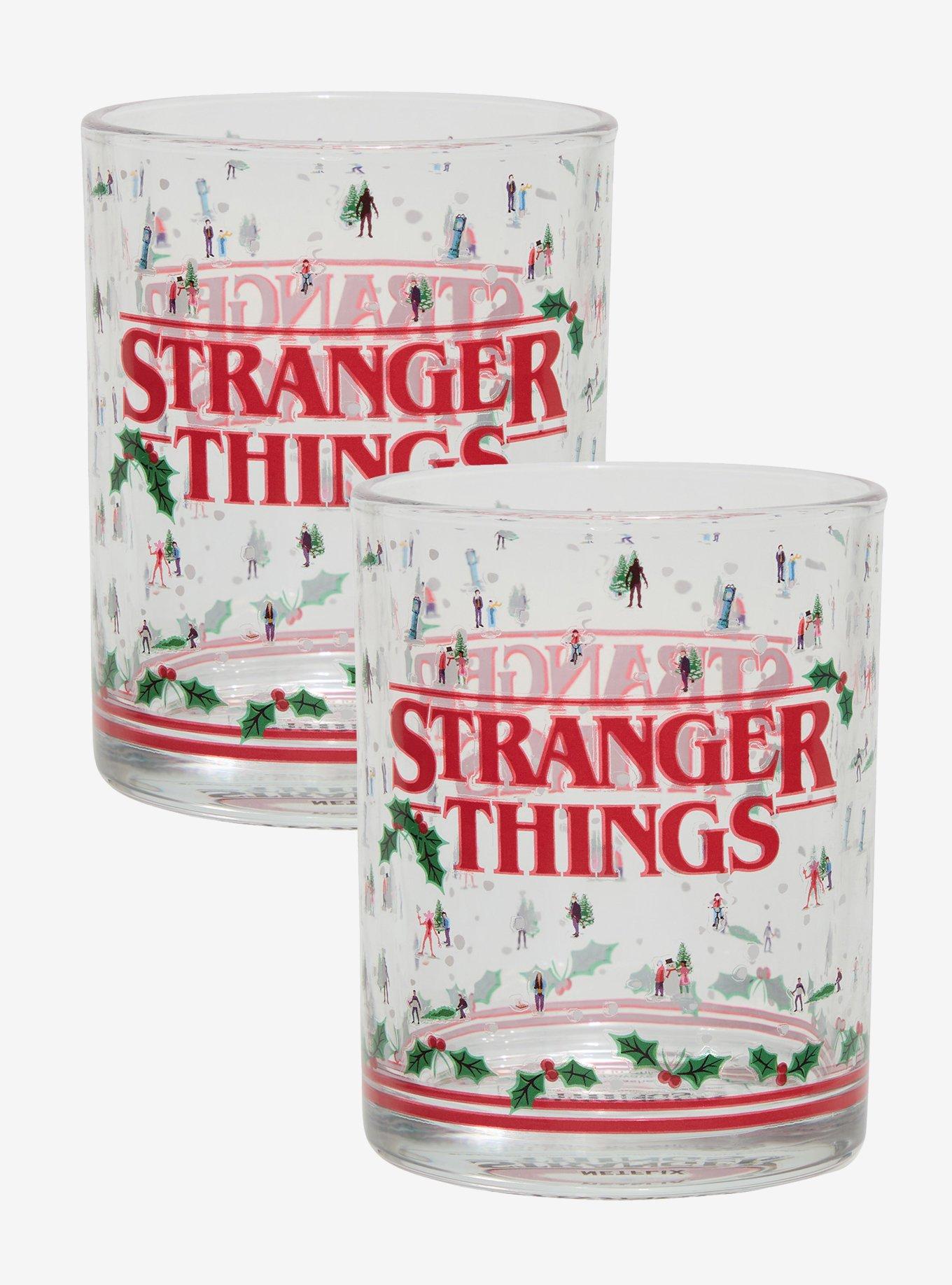 Stranger Things Christmas Icons Glass Cup Set — BoxLunch Exclusive, , hi-res