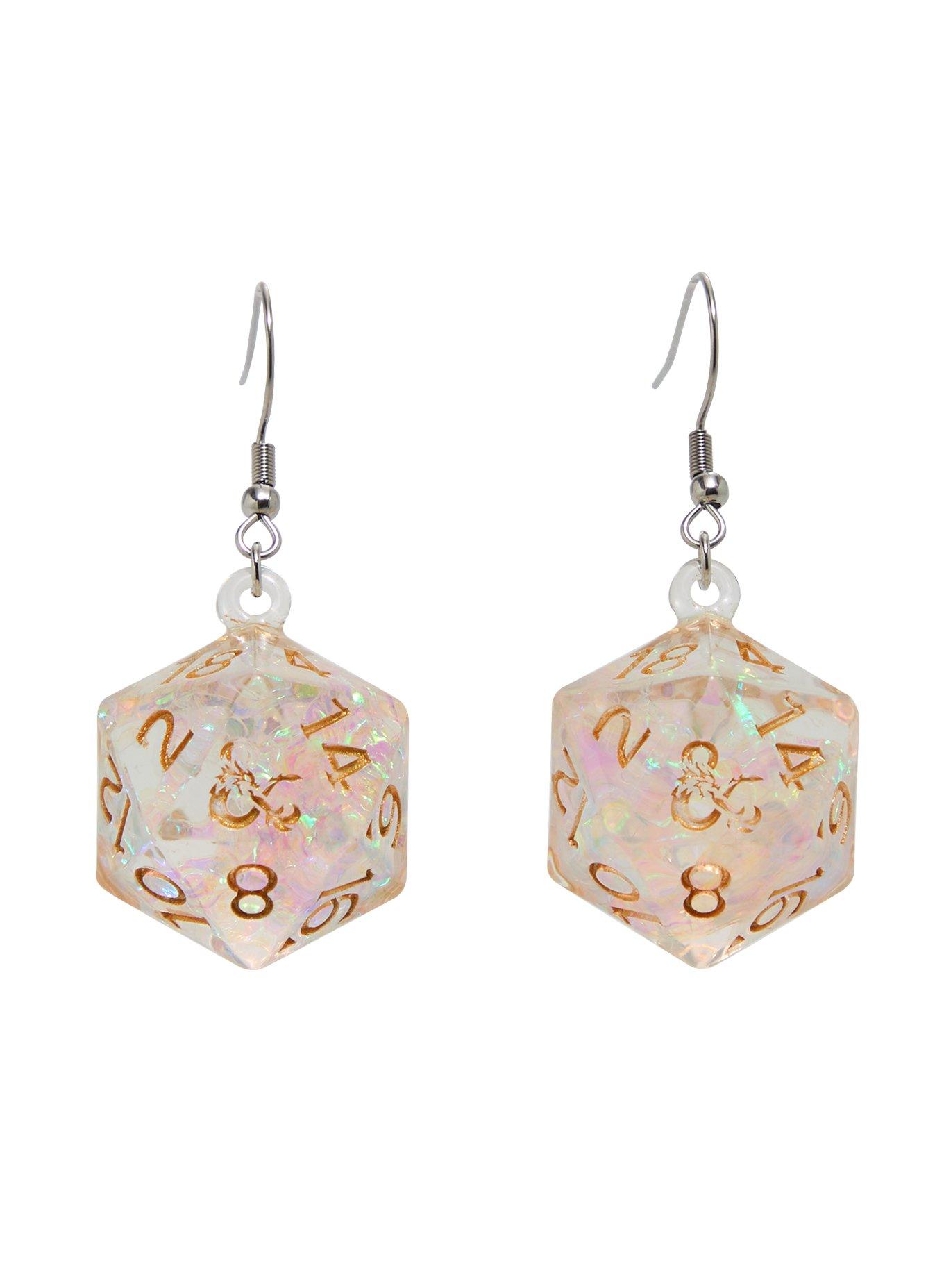 Dungeons & Dragons Iridescent Polyhedral Dice Earrings, , hi-res