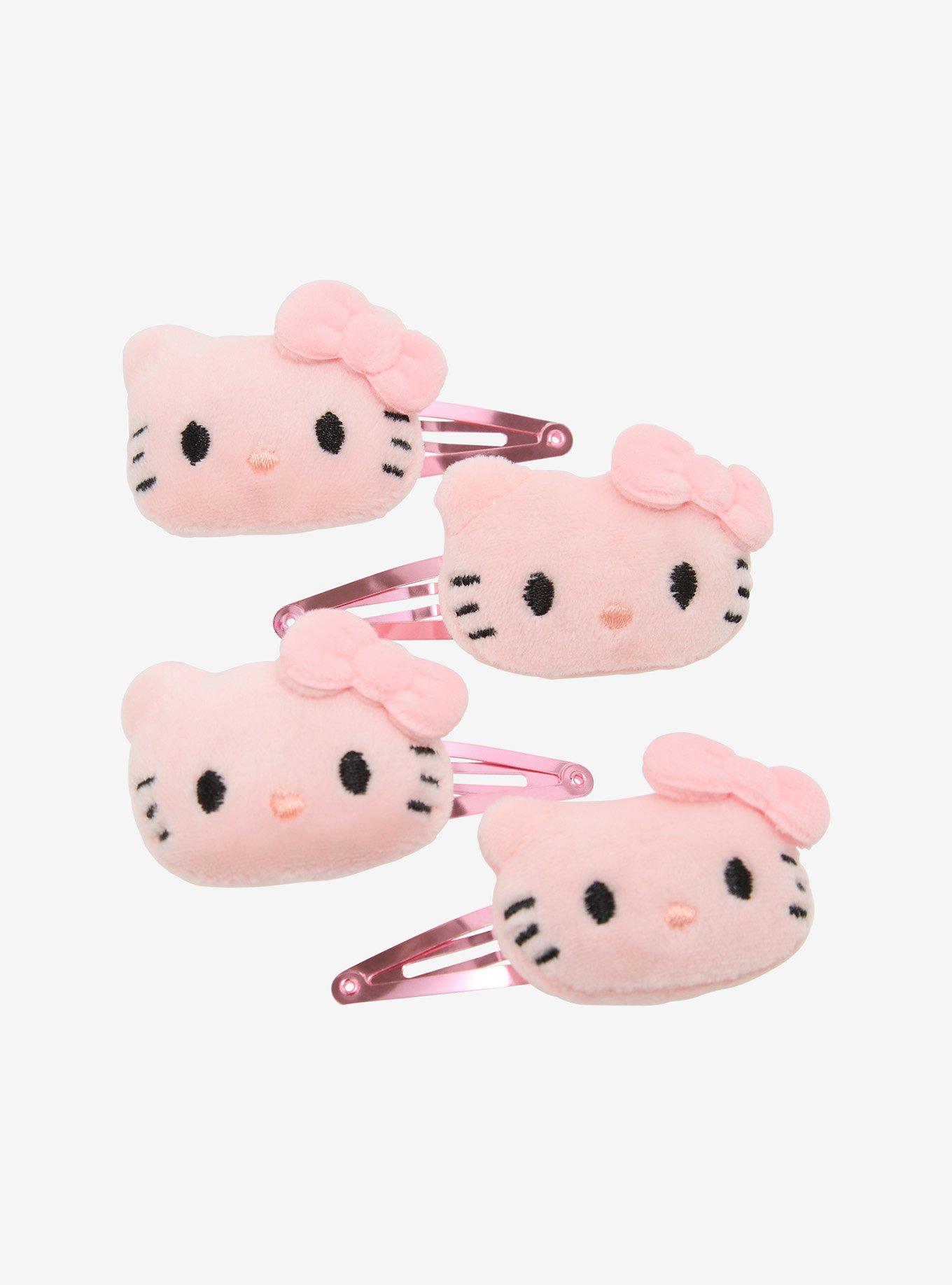 Hello Kitty Pink Plush Hair Clip Set, , hi-res