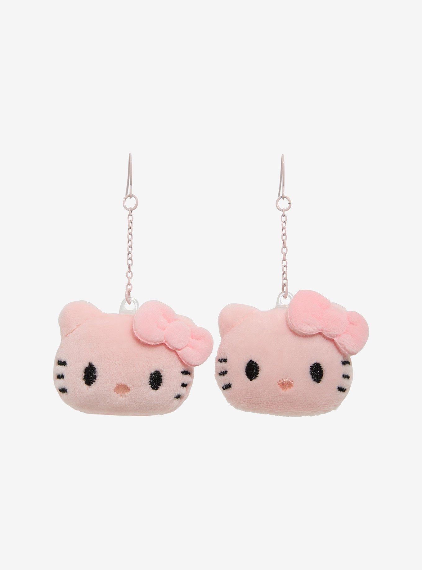 Hello Kitty Pink Plush Drop Earrings, , hi-res