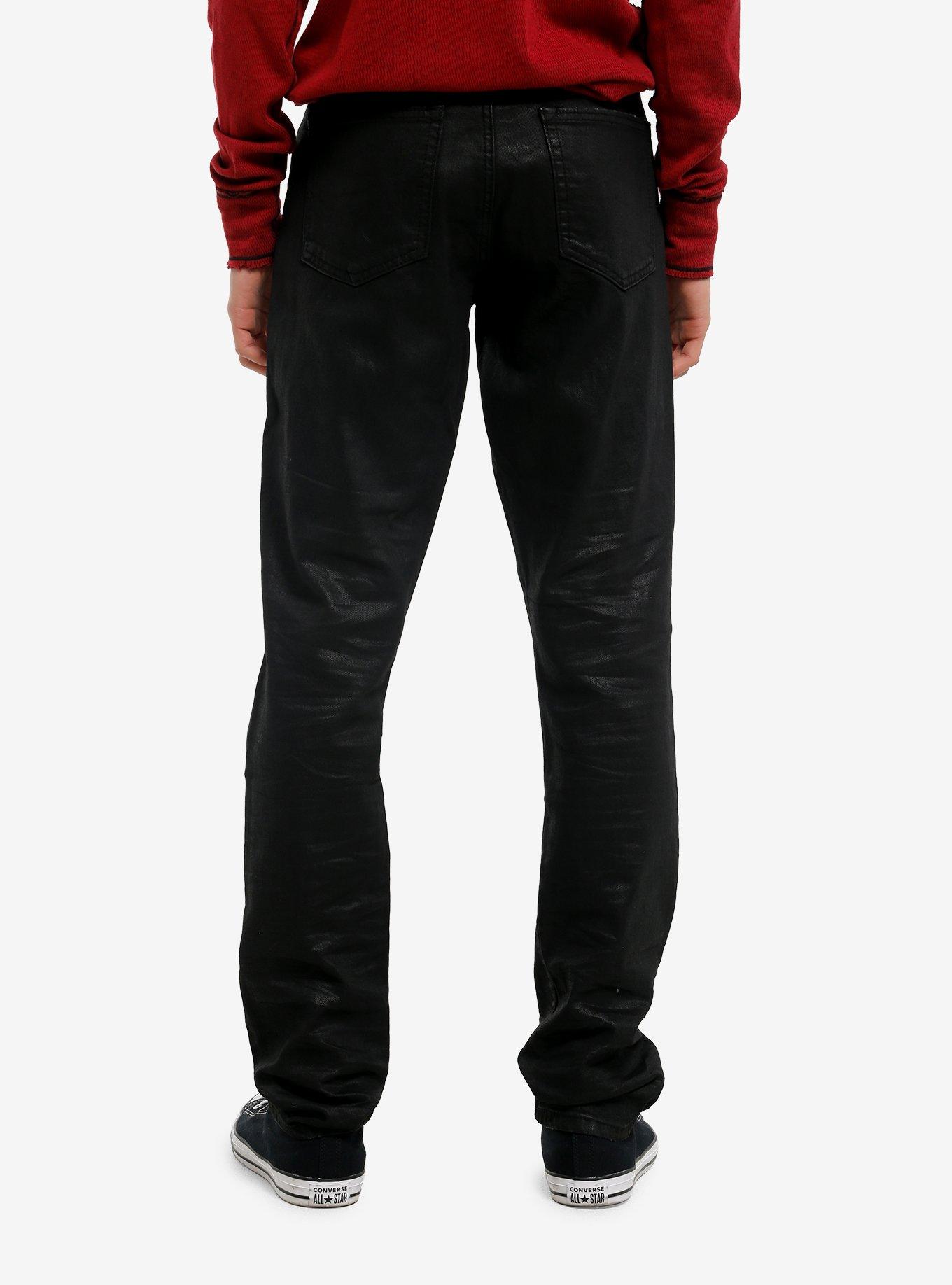 Black Coated Skinny Jeans, , hi-res