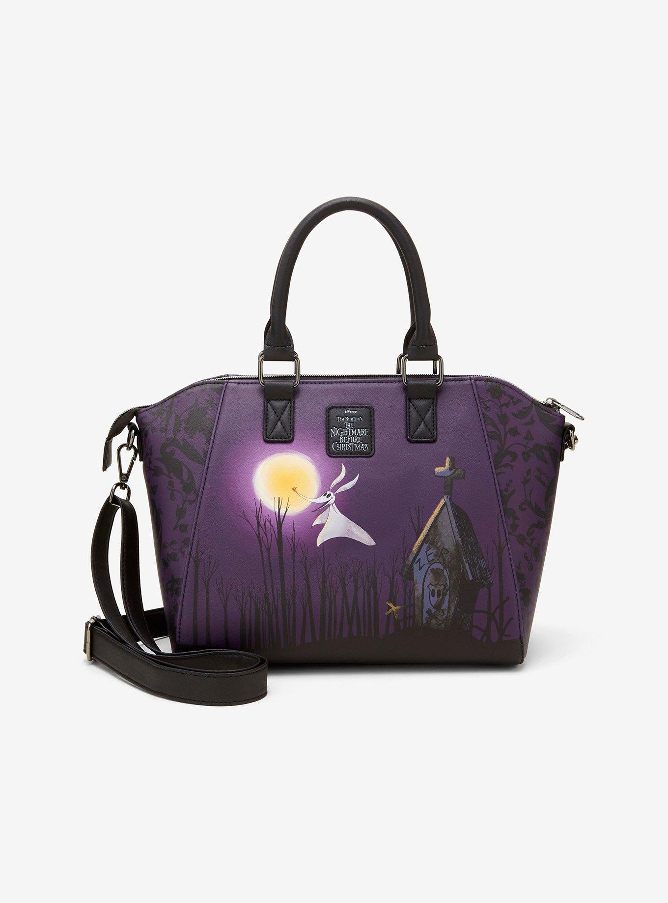 Loungefly The Nightmare Before Christmas Jack & Sally Heart Moon Satchel Bag, , alternate