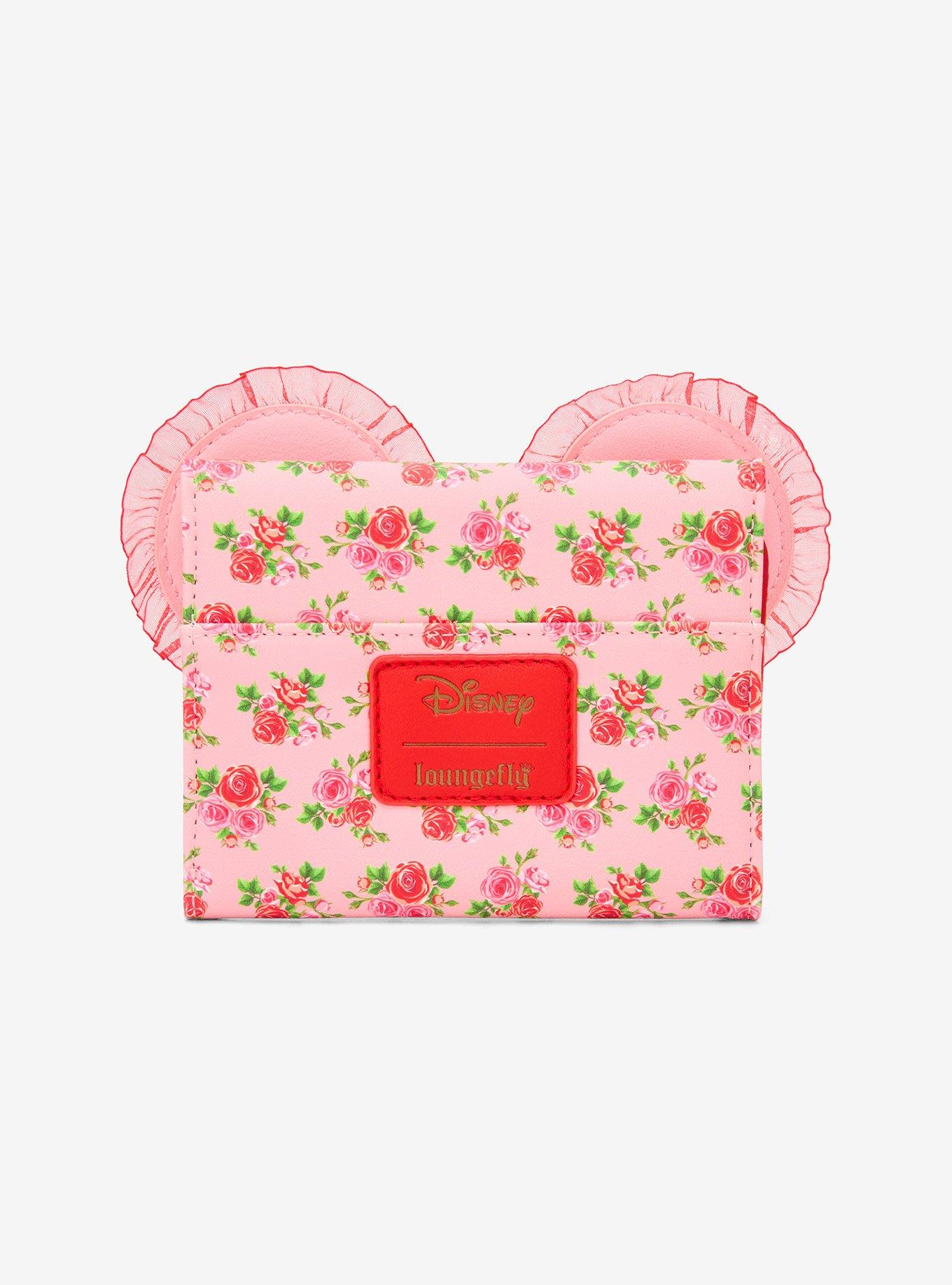 Loungefly Disney Minnie Mouse Pink & Red Roses Figural Mini Flap Wallet, , alternate