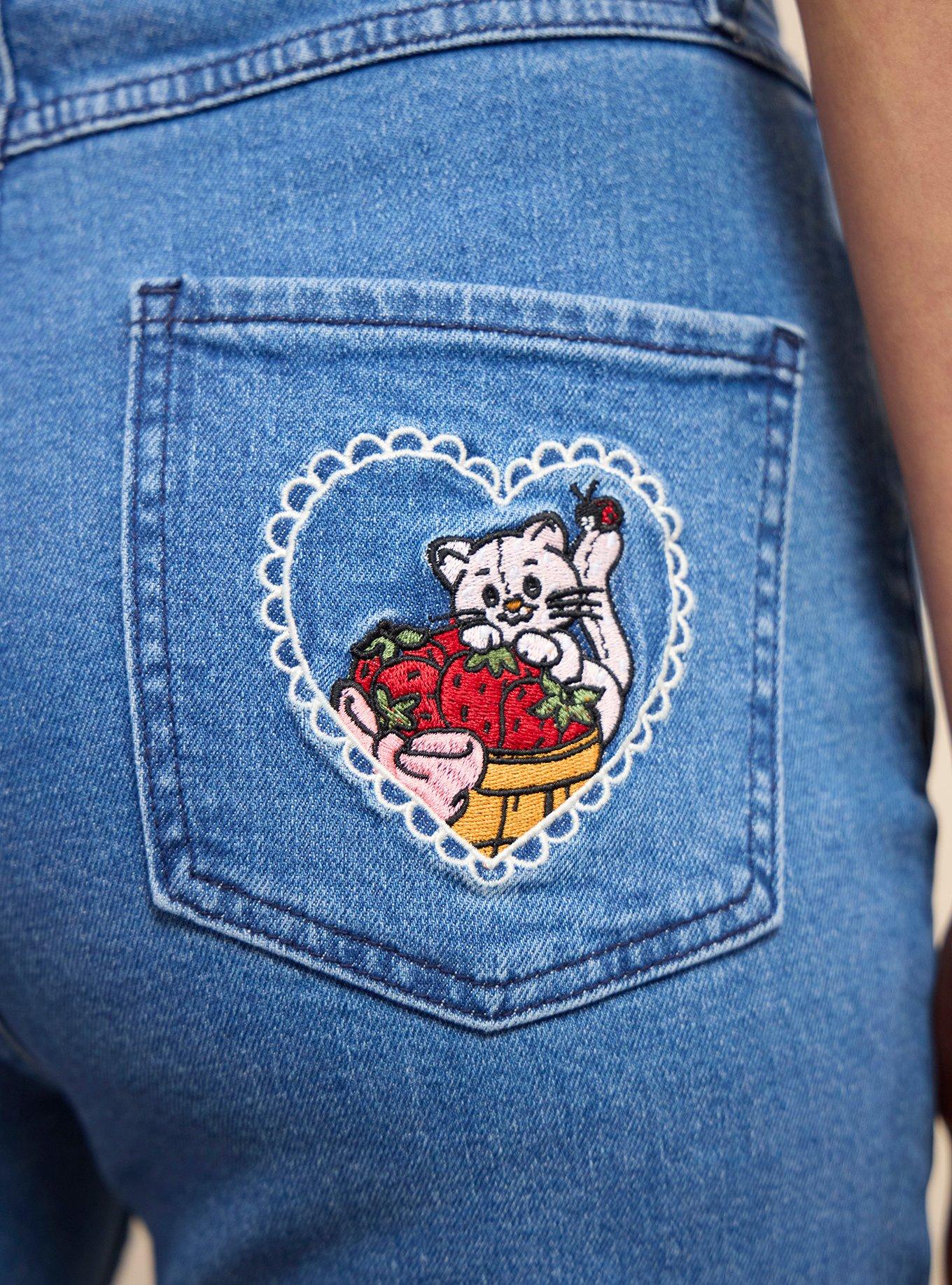 Strawberry Shortcake Berries & Blossoms Women's Denim High-Waisted Mom Jeans &mdash; BoxLunch Exclusive, DENIM, alternate - view 5