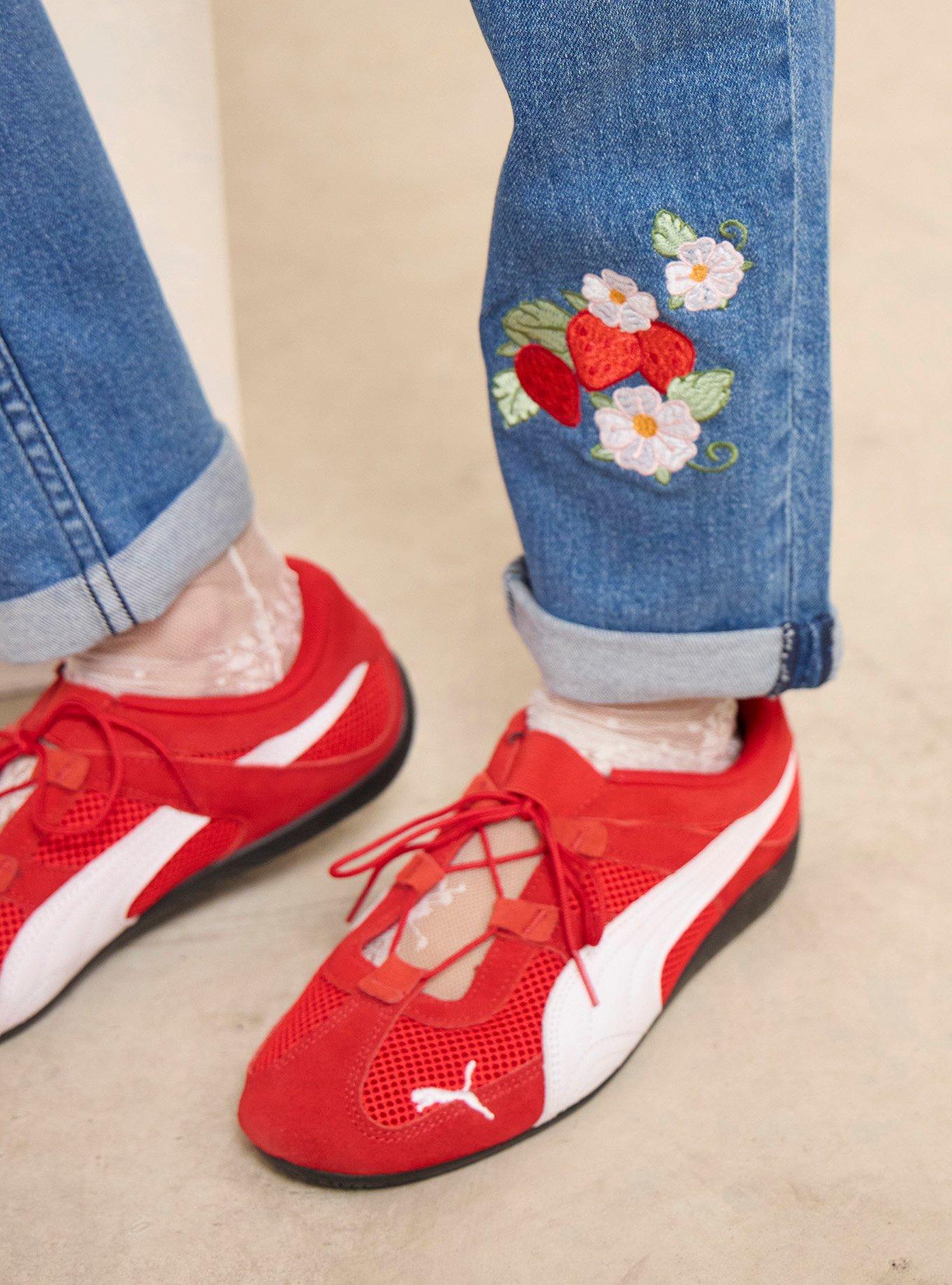 Strawberry Shortcake Berries & Blossoms Women's Denim High-Waisted Mom Jeans &mdash; BoxLunch Exclusive, DENIM, alternate - view 6