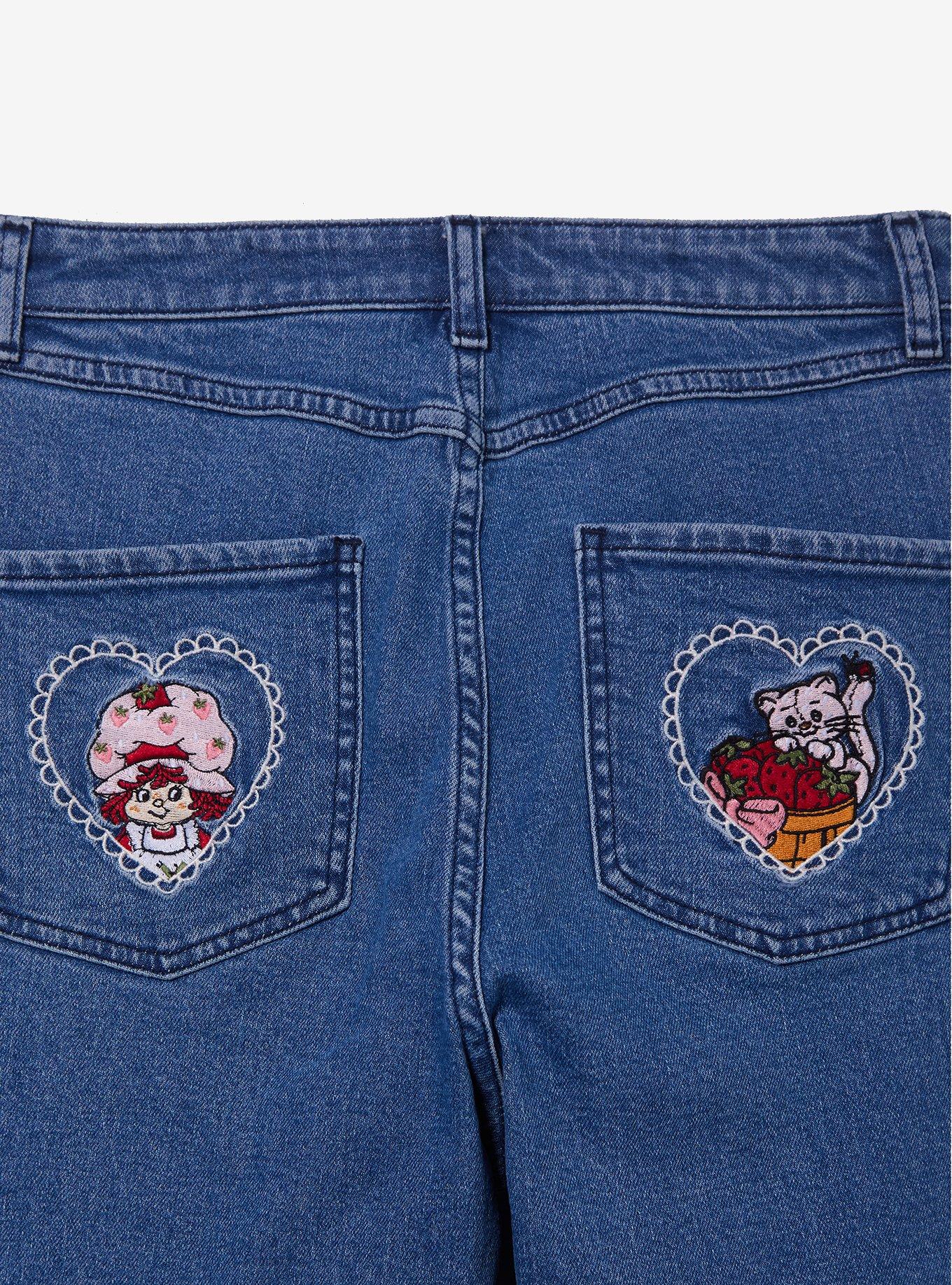 Strawberry Shortcake Berries & Blossoms Women's Plus Size Denim Jeans &mdash; BoxLunch Exclusive, DENIM, alternate - view 4