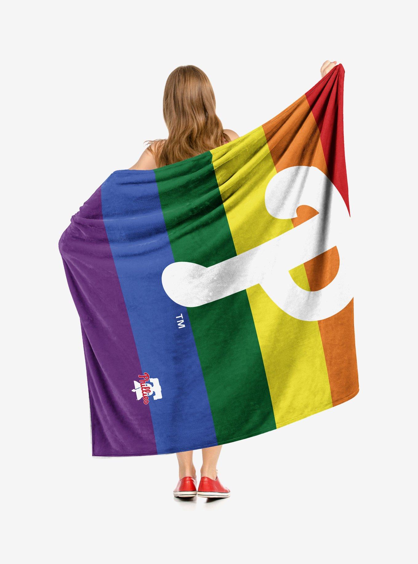 MLB Philadelphia Phillies Pride Series Silk Touch Sherpa Throw Blanket, , alternate