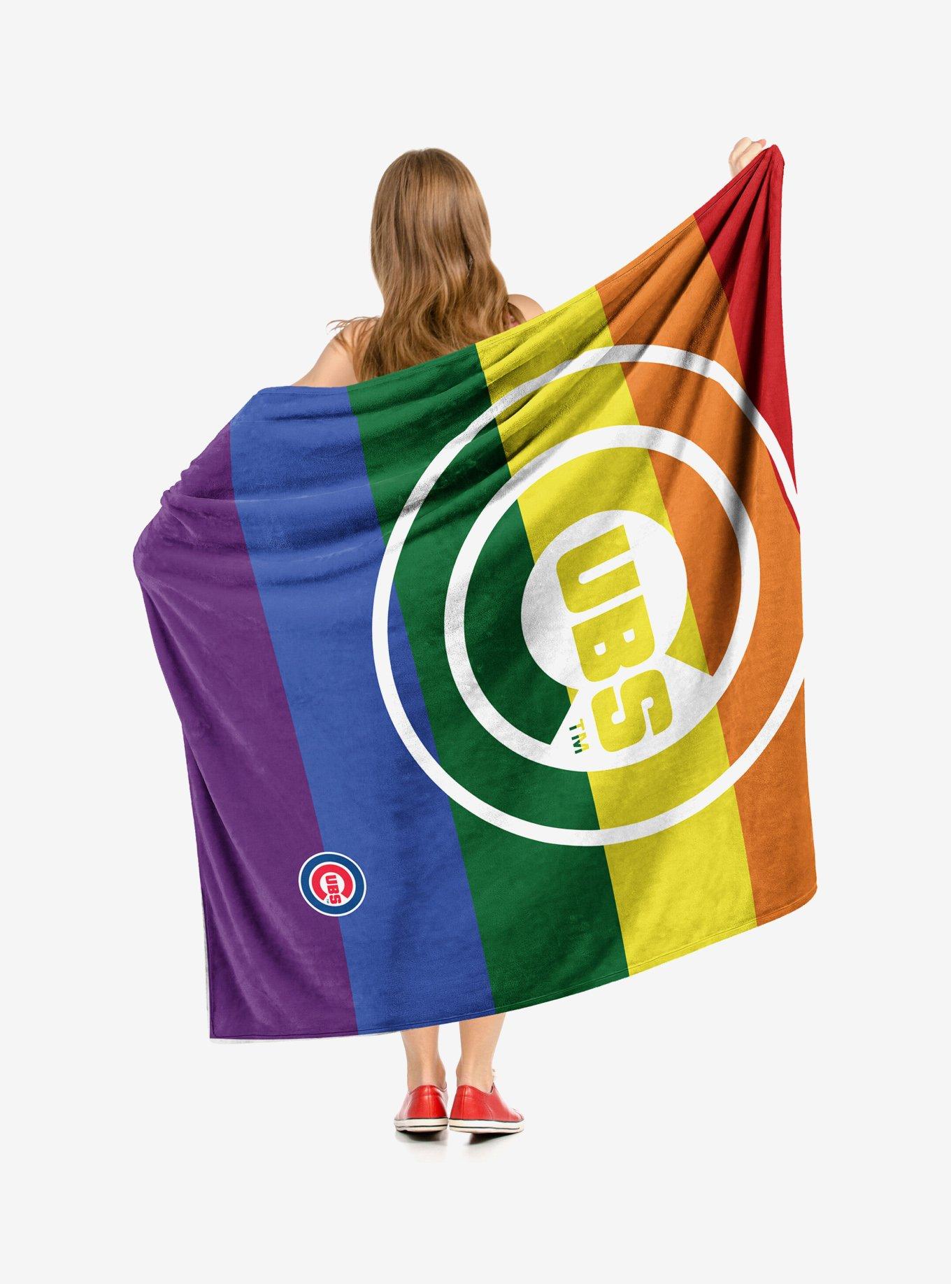 MLB Chicago Cubs Pride Series Silk Touch Sherpa Throw Blanket, , hi-res