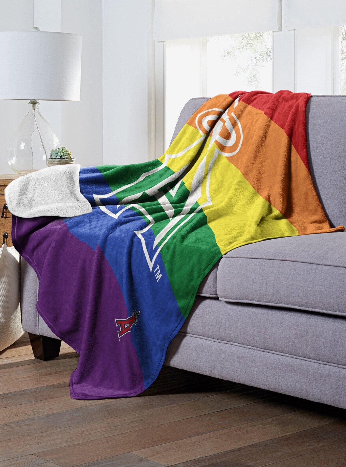 MLB Los Angeles Angels Pride Series Silk Touch Sherpa Throw Blanket, , alternate