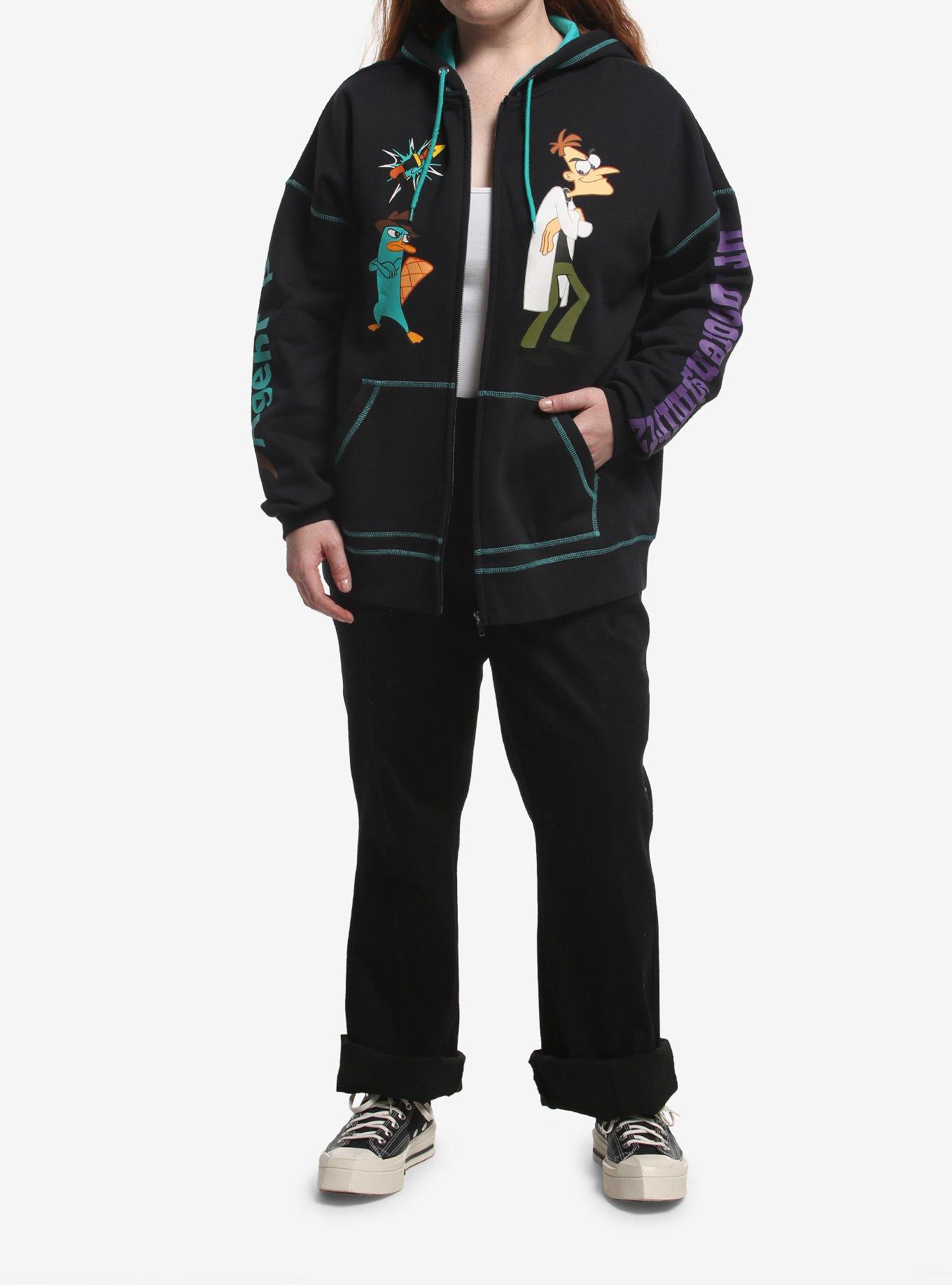 Disney Phineas And Ferb Perry & Dr. Doofenshmirtz Girls Hoodie Plus Size, , alternate - view 3